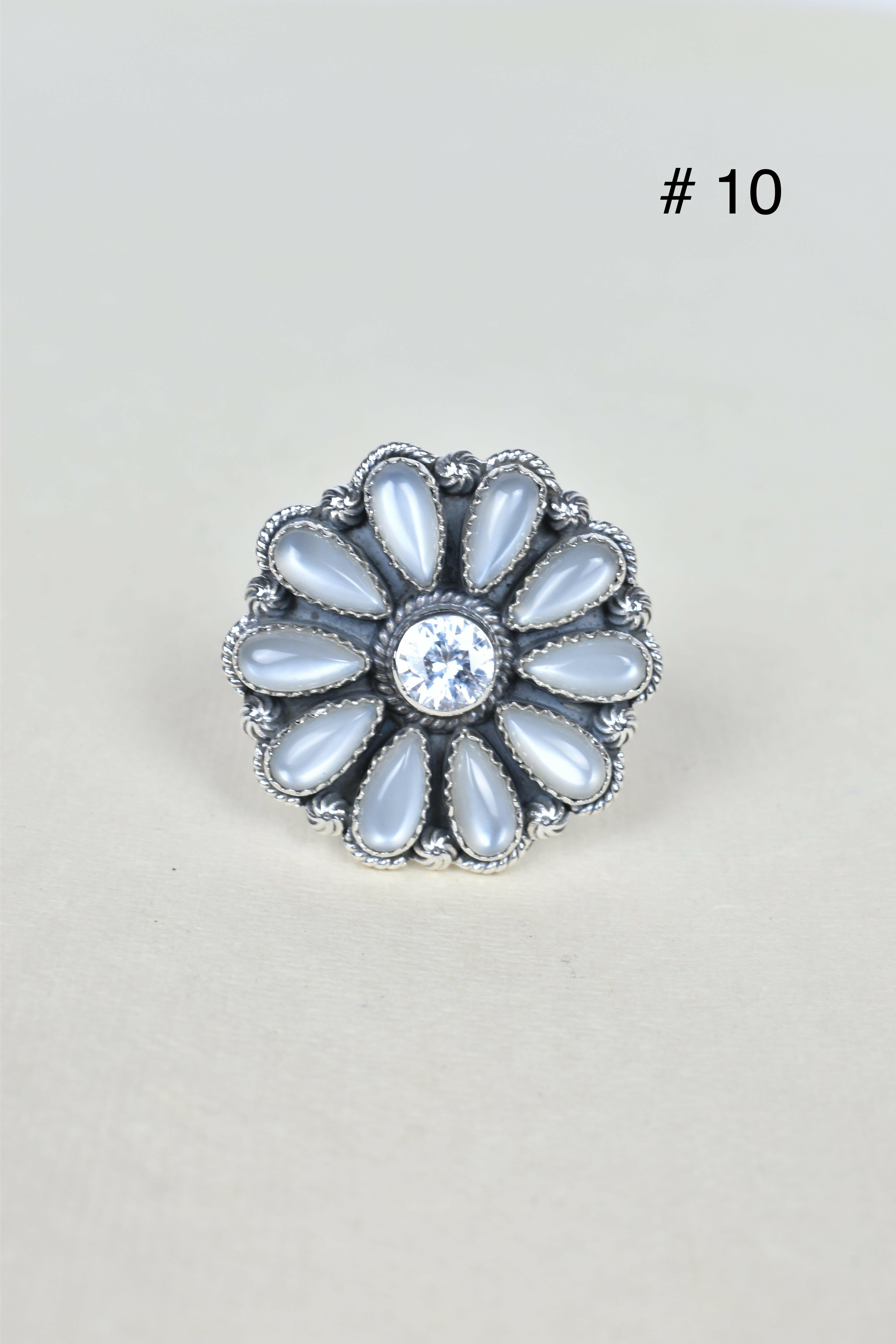 ONE OF A KIND STERLING SILVER CRYSTAL CLUSTER RINGS-Cluster Rings-Krush Kandy, Women's Online Fashion Boutique Located in Phoenix, Arizona (Scottsdale Area)