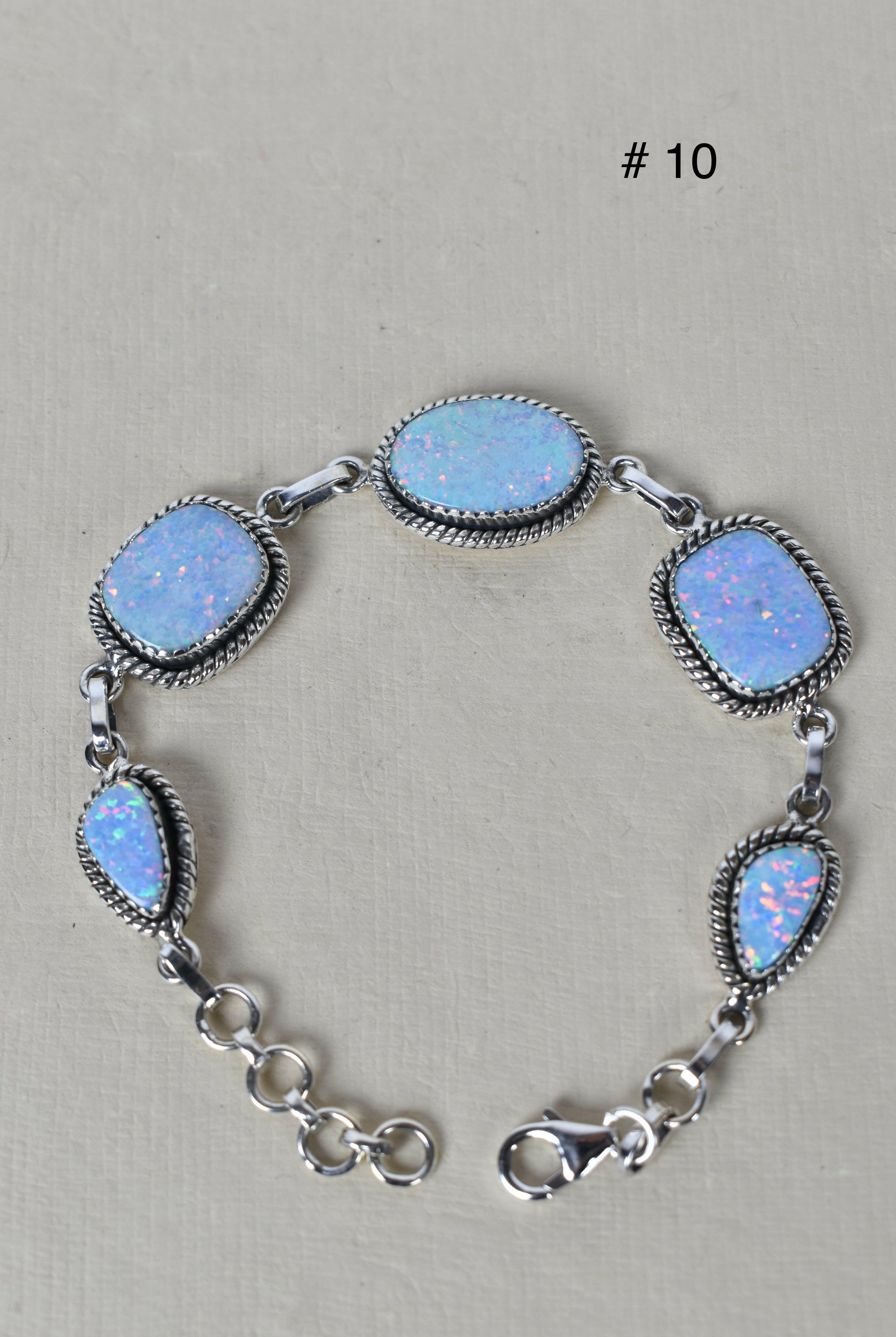 ONE OF A KIND STERLING SILVER 5 STONE BRACELET-Gemstone Bracelets-Krush Kandy, Women's Online Fashion Boutique Located in Phoenix, Arizona (Scottsdale Area)