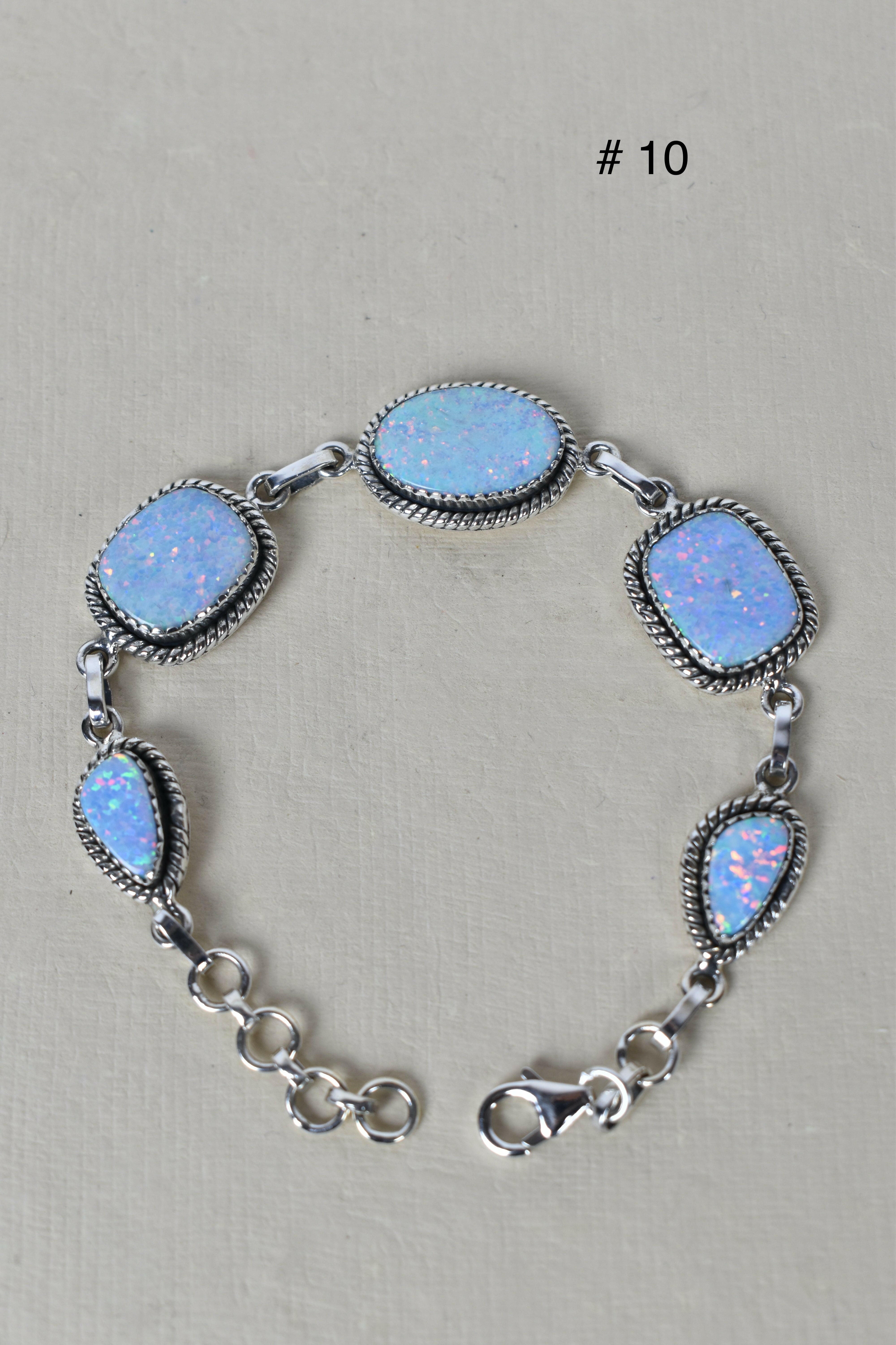 ONE OF A KIND STERLING SILVER 5 STONE BRACELET-Gemstone Bracelets-Krush Kandy, Women's Online Fashion Boutique Located in Phoenix, Arizona (Scottsdale Area)
