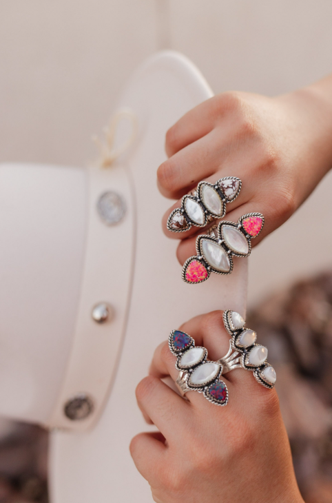 Krush Exclusive White Shell Crawler Ring-Crawler Rings-Krush Kandy, Women's Online Fashion Boutique Located in Phoenix, Arizona (Scottsdale Area)