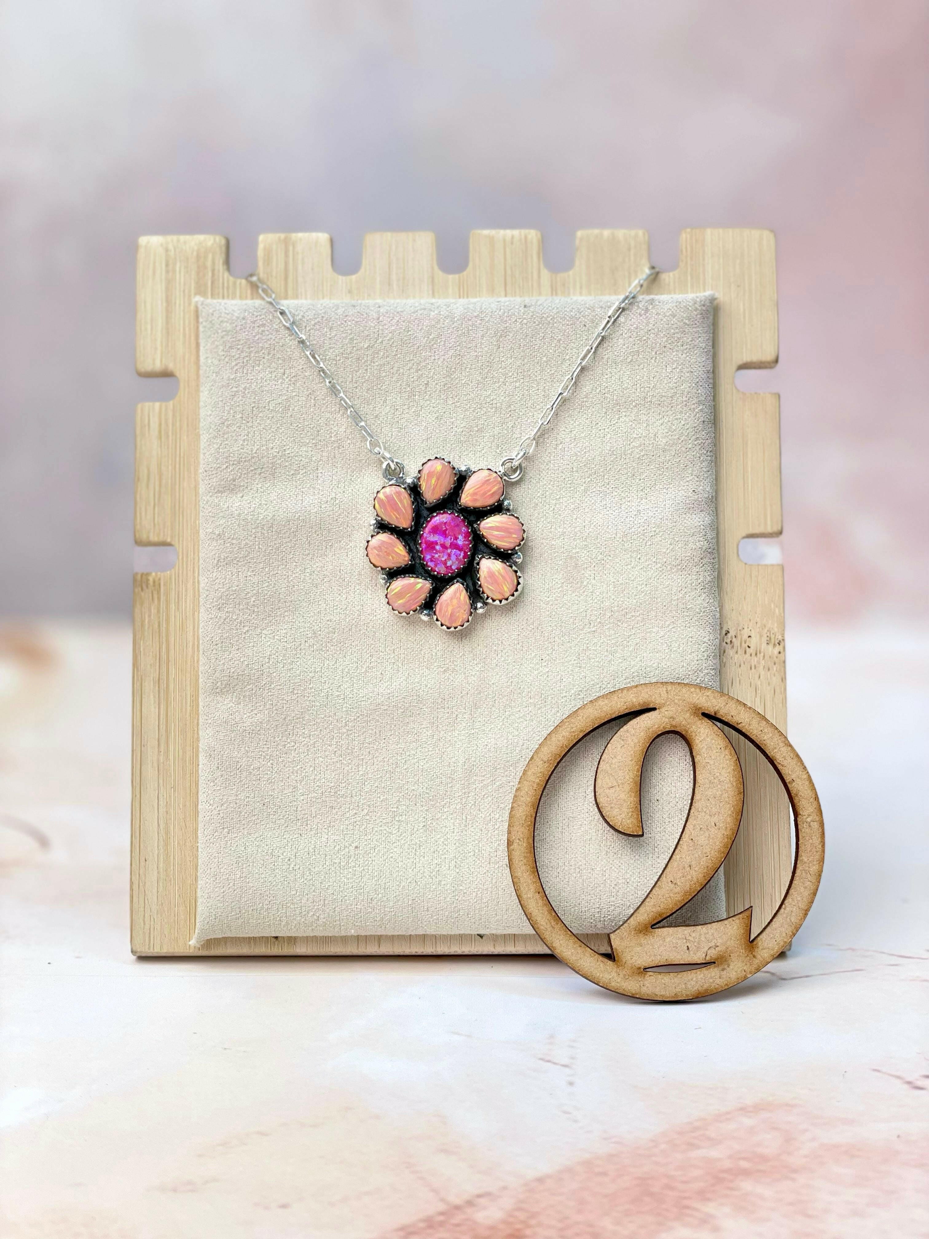 Blushing Black Opal Blossom Necklace-Necklaces-Krush Kandy, Women's Online Fashion Boutique Located in Phoenix, Arizona (Scottsdale Area)