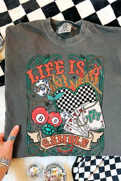 Life Is a Gamble Graphic Tee-Graphic Tees-Krush Kandy, Women's Online Fashion Boutique Located in Phoenix, Arizona (Scottsdale Area)
