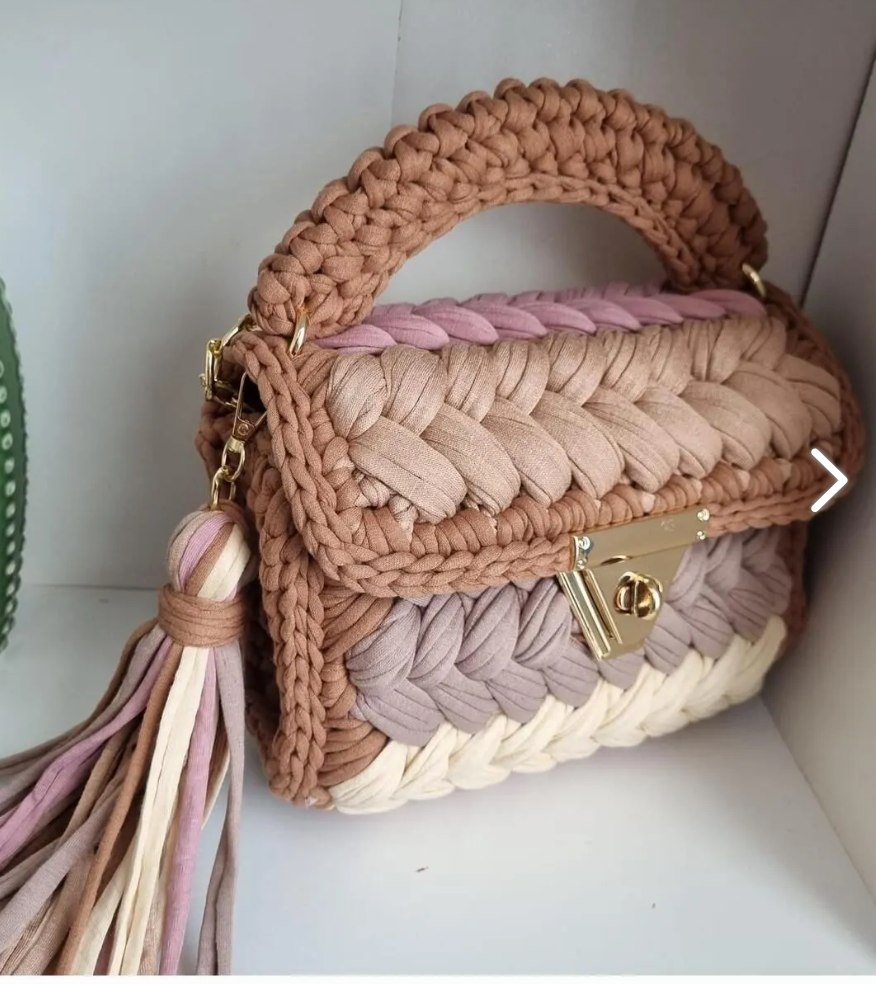 Latte Luxe Handmade Crochet Purse-handbags-Krush Kandy, Women's Online Fashion Boutique Located in Phoenix, Arizona (Scottsdale Area)