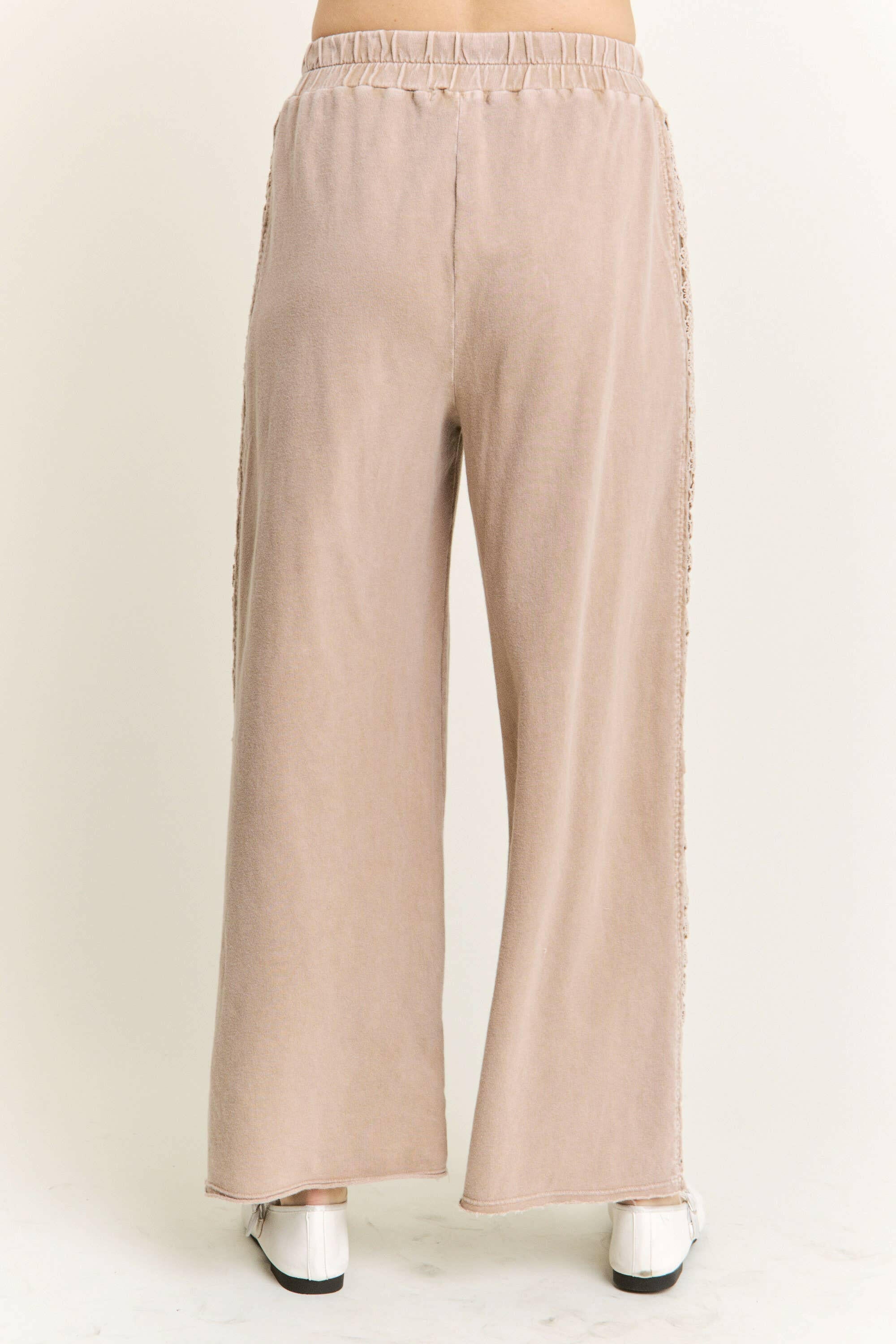 MineralWash Floral Daisy trim Pants-PANTS-Krush Kandy, Women's Online Fashion Boutique Located in Phoenix, Arizona (Scottsdale Area)