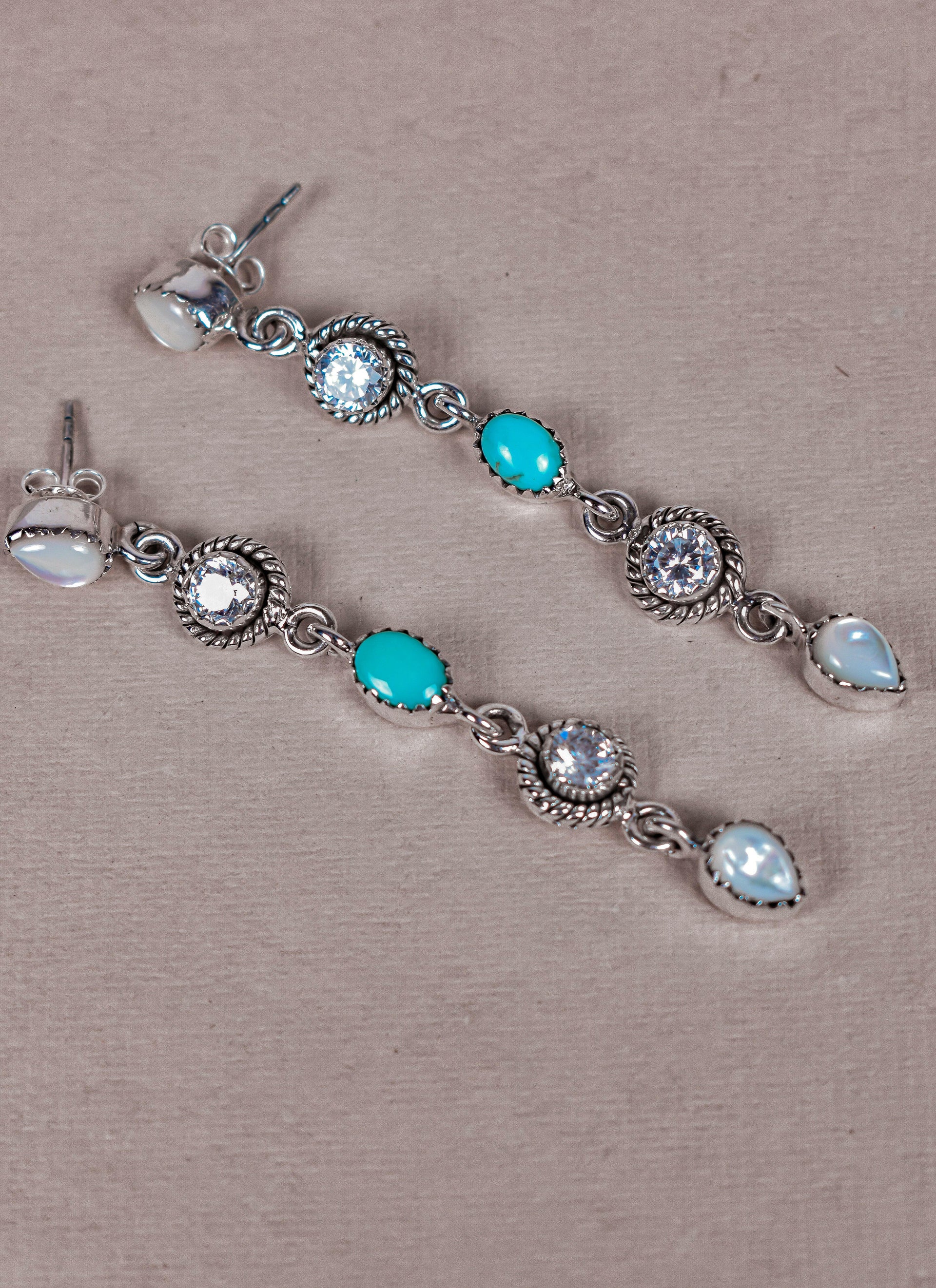 Triple Double Dangle Earrings-Drop Earrings-Krush Kandy, Women's Online Fashion Boutique Located in Phoenix, Arizona (Scottsdale Area)