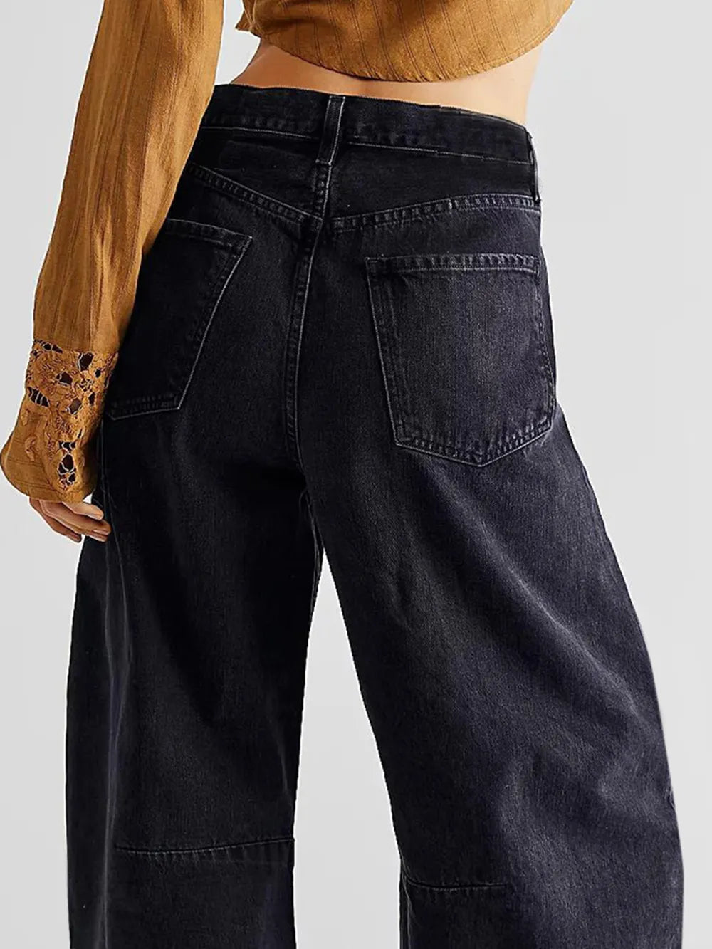 Raw Hem Wide Leg Jeans with Pockets-Jeans-Krush Kandy, Women's Online Fashion Boutique Located in Phoenix, Arizona (Scottsdale Area)