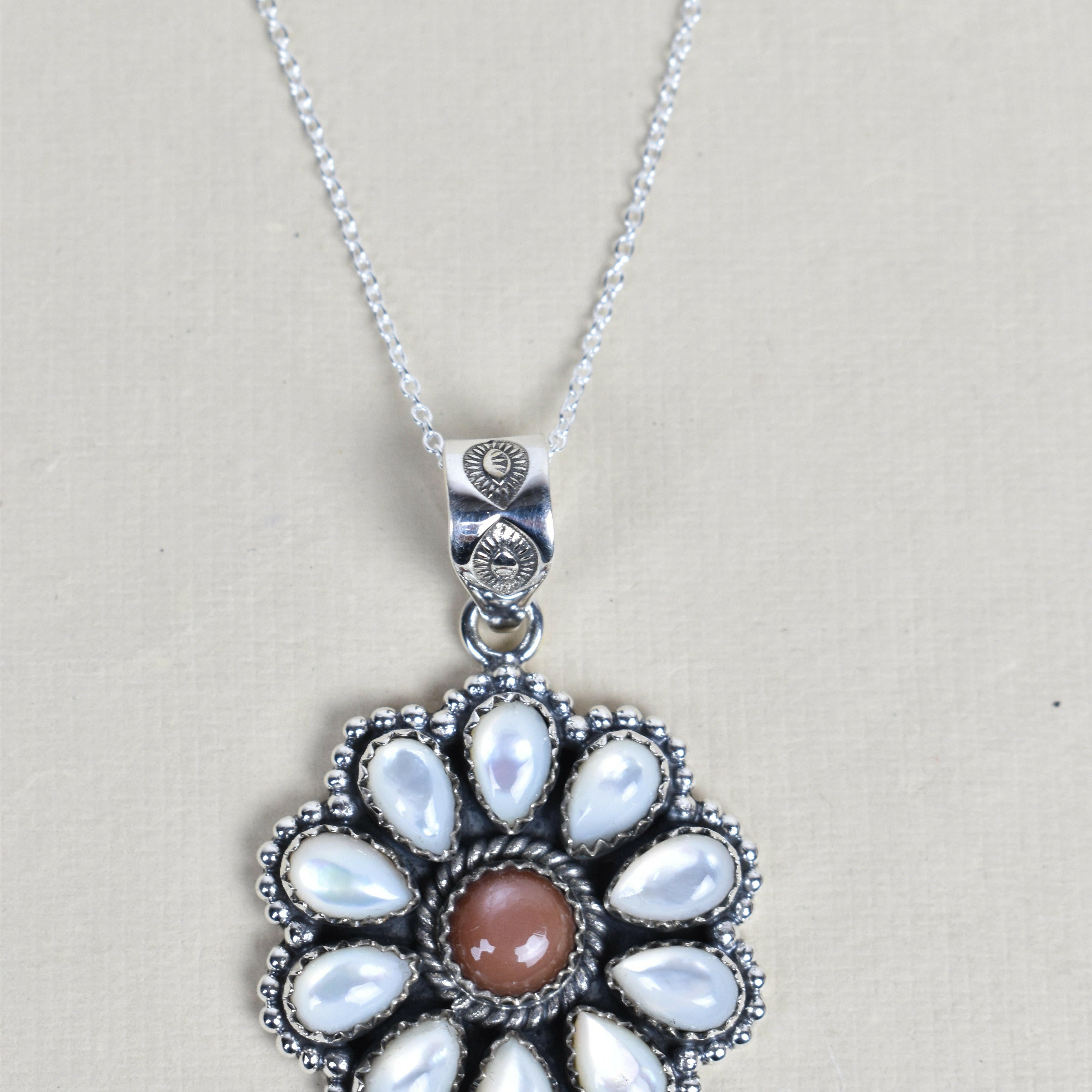 Daisy Days Sterling Silver & Stone Cluster Necklaces-Pendant Necklaces-Krush Kandy, Women's Online Fashion Boutique Located in Phoenix, Arizona (Scottsdale Area)