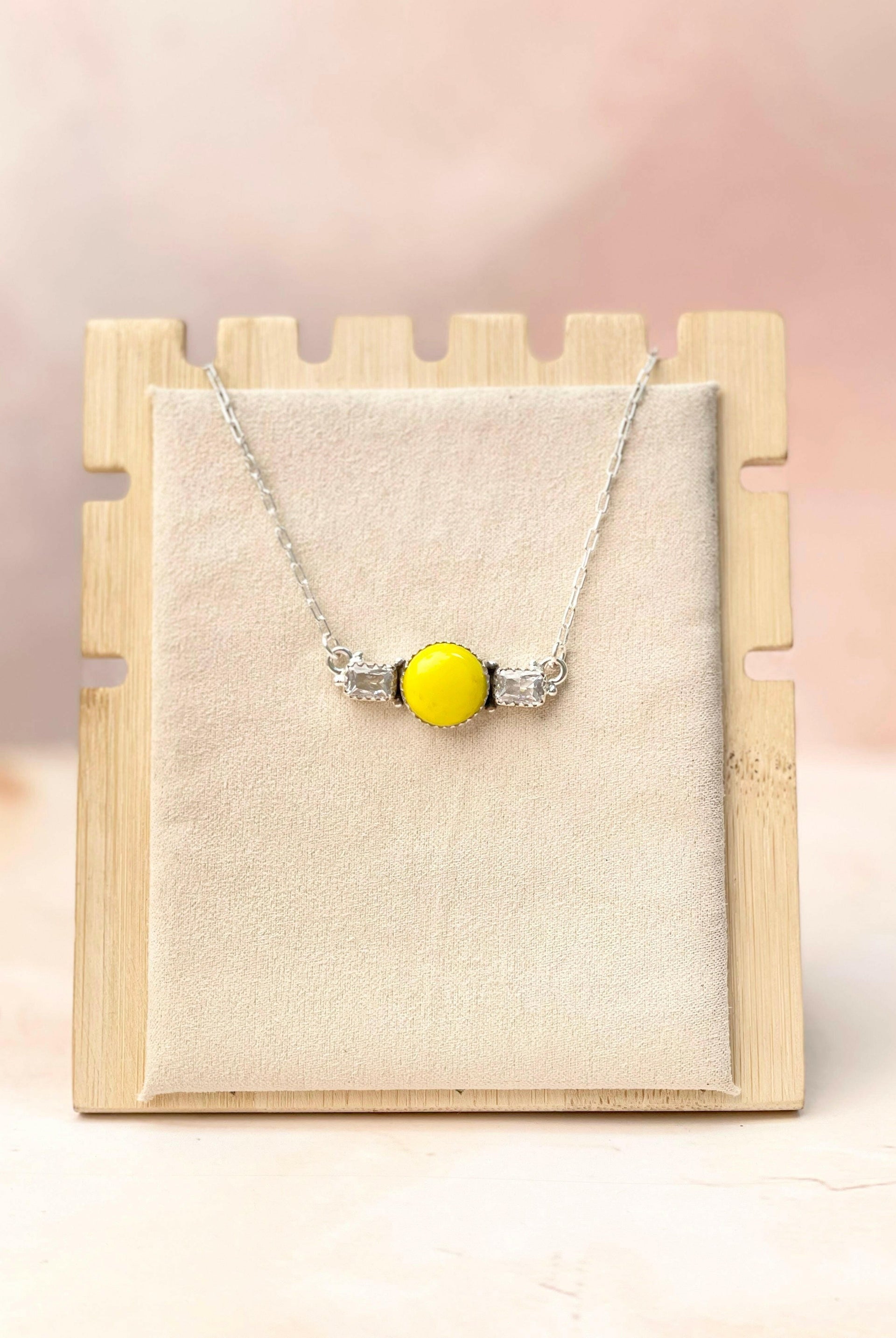 Rosarita Yellow Sun Bar Necklace-Necklaces-Krush Kandy, Women's Online Fashion Boutique Located in Phoenix, Arizona (Scottsdale Area)