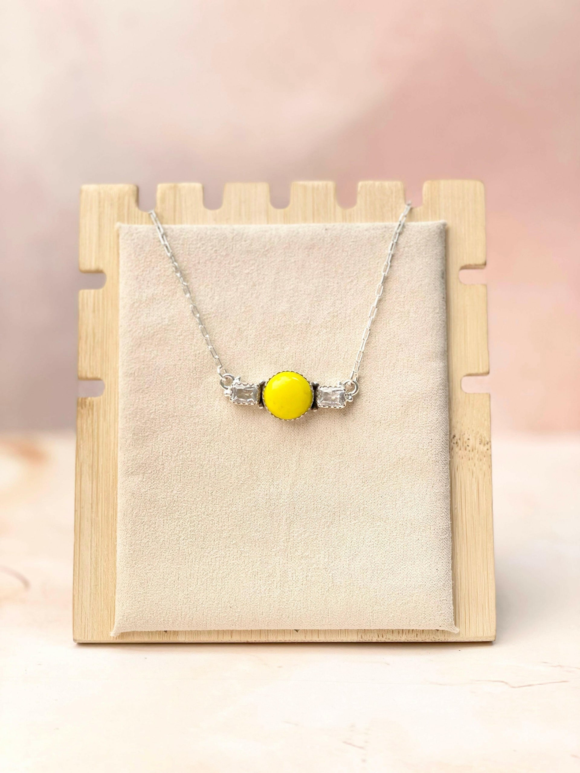 Rosarita Yellow Sun Bar Necklace-Necklaces-Krush Kandy, Women's Online Fashion Boutique Located in Phoenix, Arizona (Scottsdale Area)