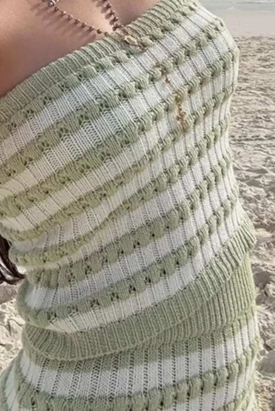 Contrast Striped Tube Top and Skirt Sweater Set-Krush Kandy, Women's Online Fashion Boutique Located in Phoenix, Arizona (Scottsdale Area)