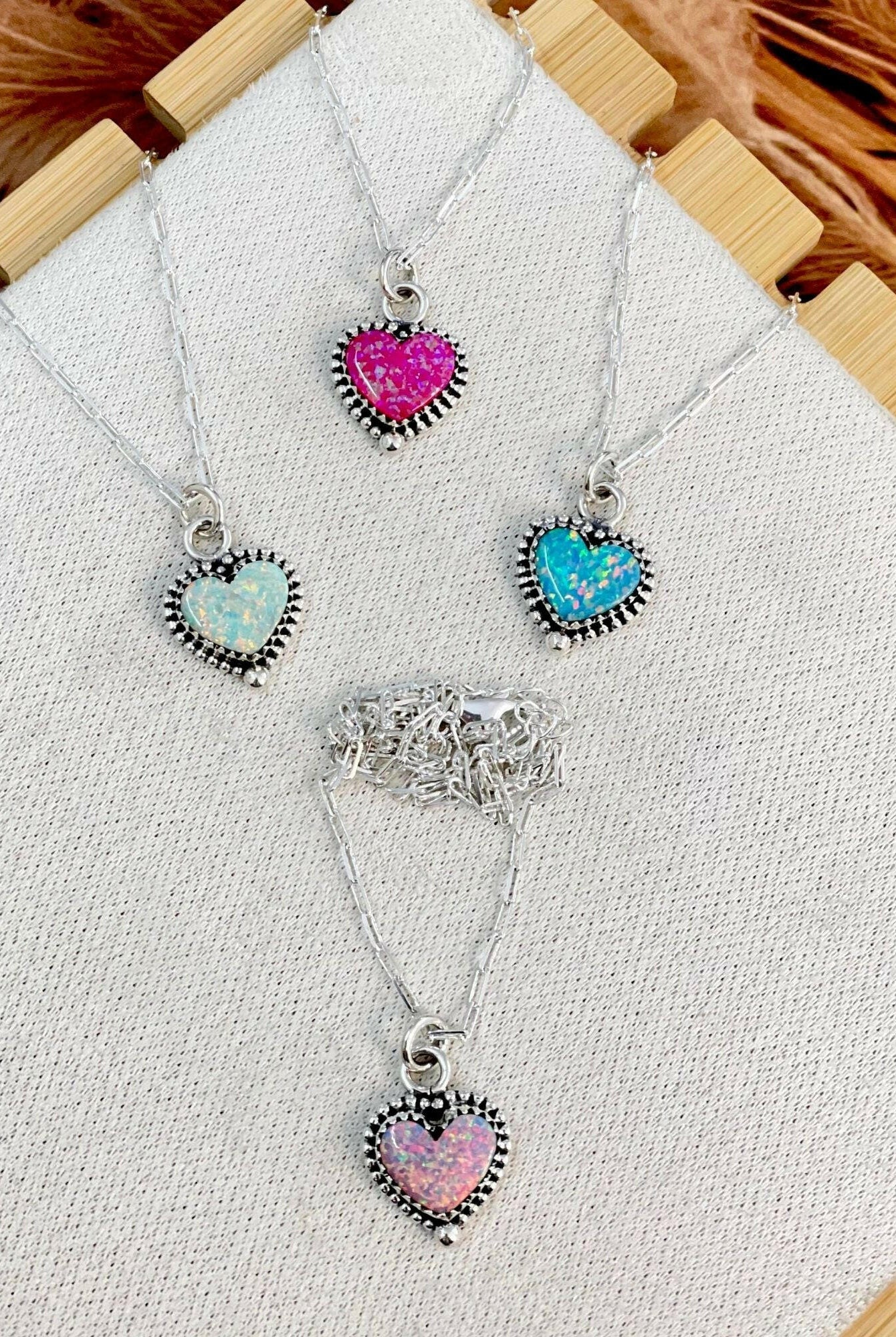Little Heart Stone Necklace-Necklaces-Krush Kandy, Women's Online Fashion Boutique Located in Phoenix, Arizona (Scottsdale Area)