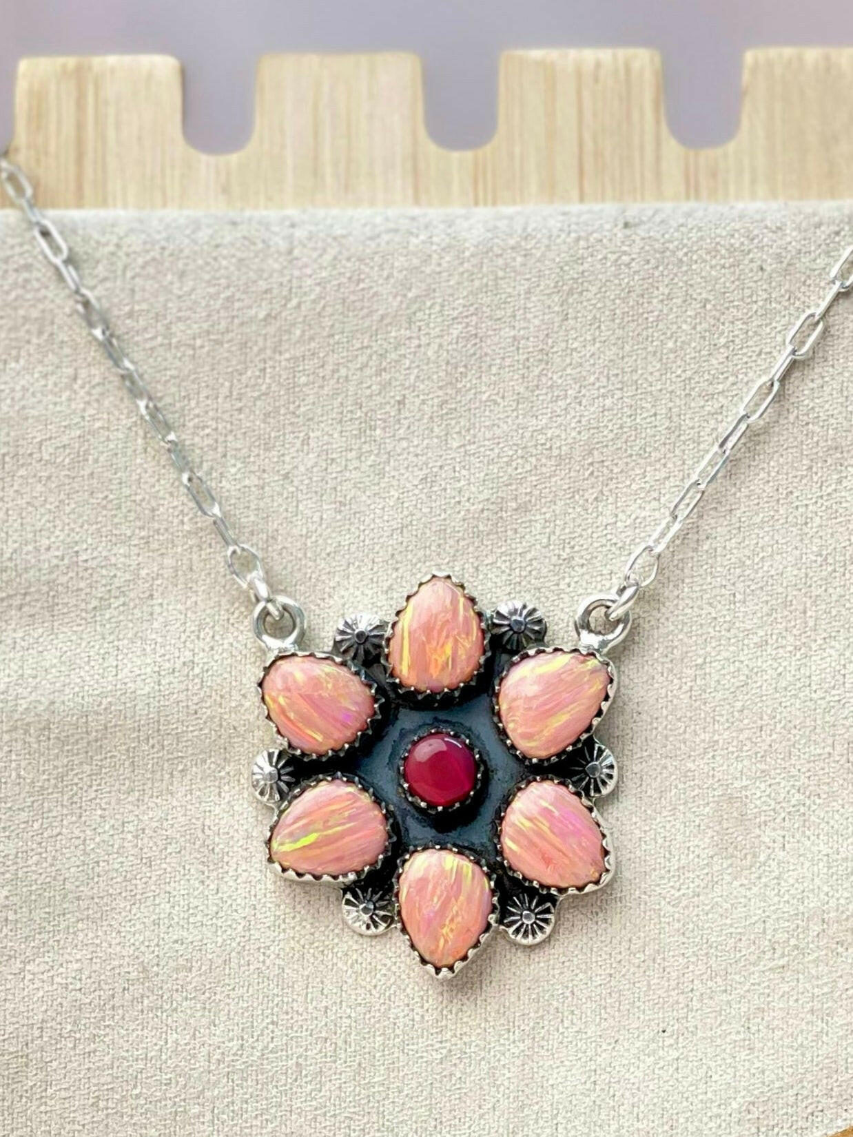 Blushing Black Opal Blossom Necklace-Necklaces-Krush Kandy, Women's Online Fashion Boutique Located in Phoenix, Arizona (Scottsdale Area)