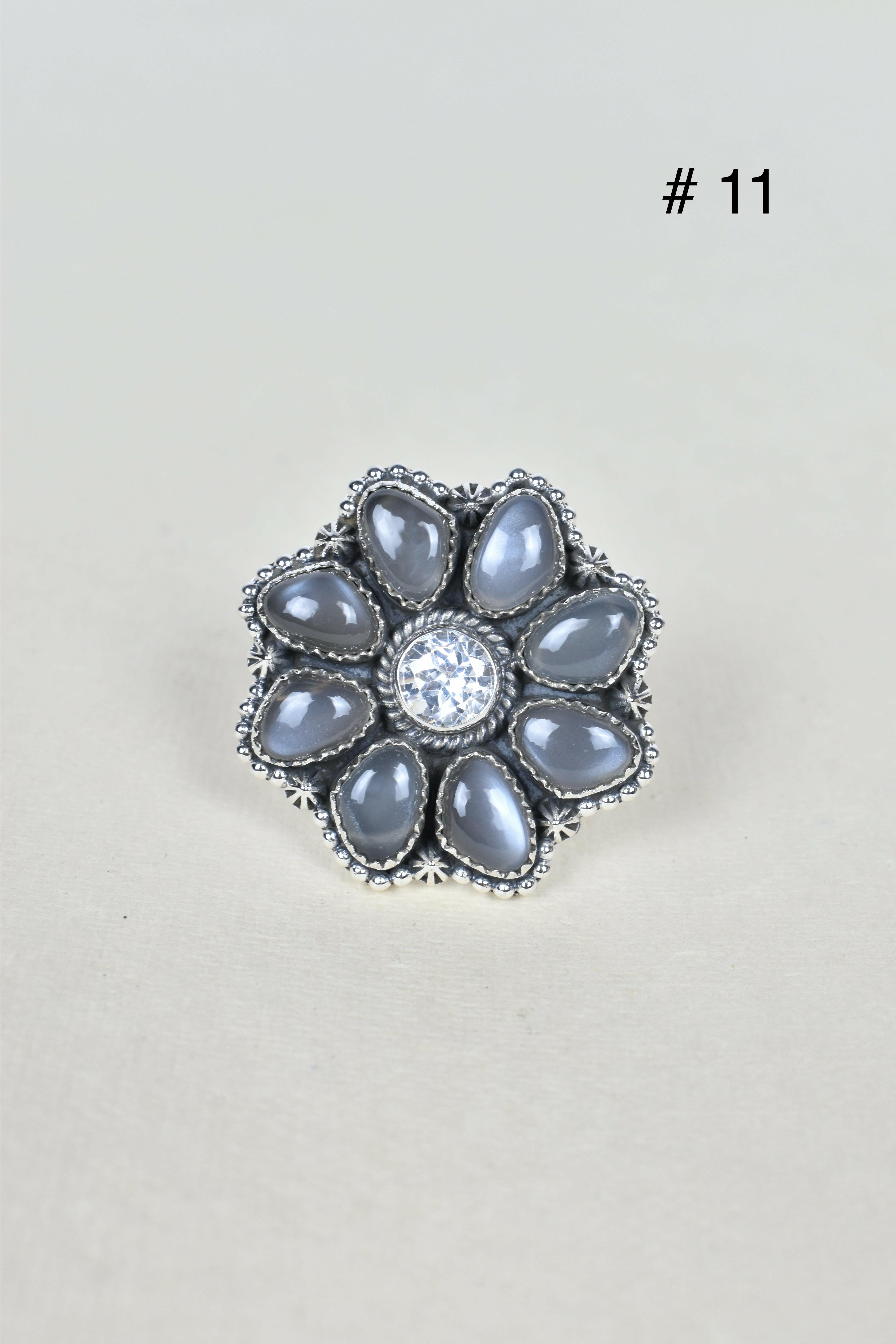 ONE OF A KIND STERLING SILVER CRYSTAL CLUSTER RINGS-Cluster Rings-Krush Kandy, Women's Online Fashion Boutique Located in Phoenix, Arizona (Scottsdale Area)