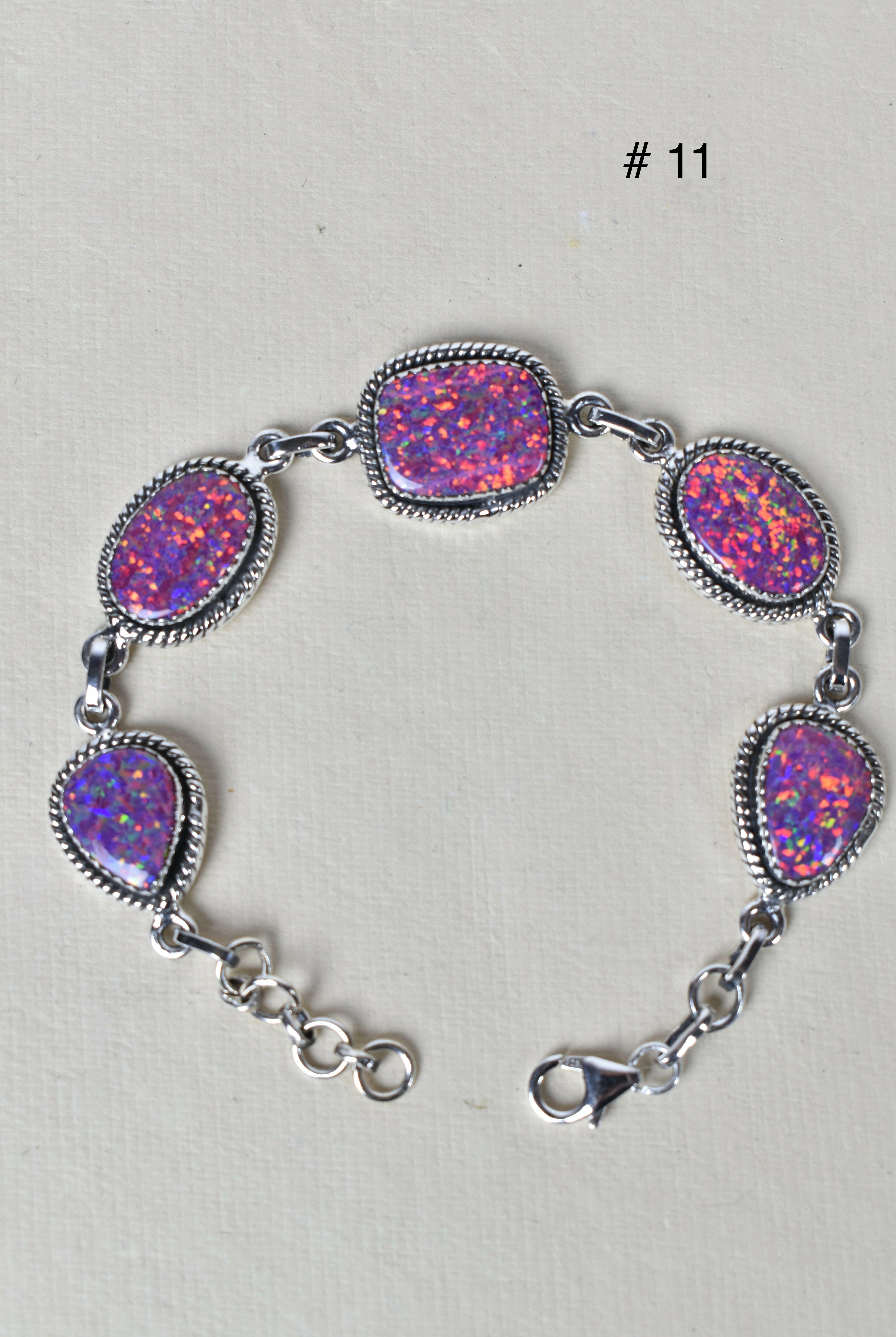 ONE OF A KIND STERLING SILVER 5 STONE BRACELET-Gemstone Bracelets-Krush Kandy, Women's Online Fashion Boutique Located in Phoenix, Arizona (Scottsdale Area)