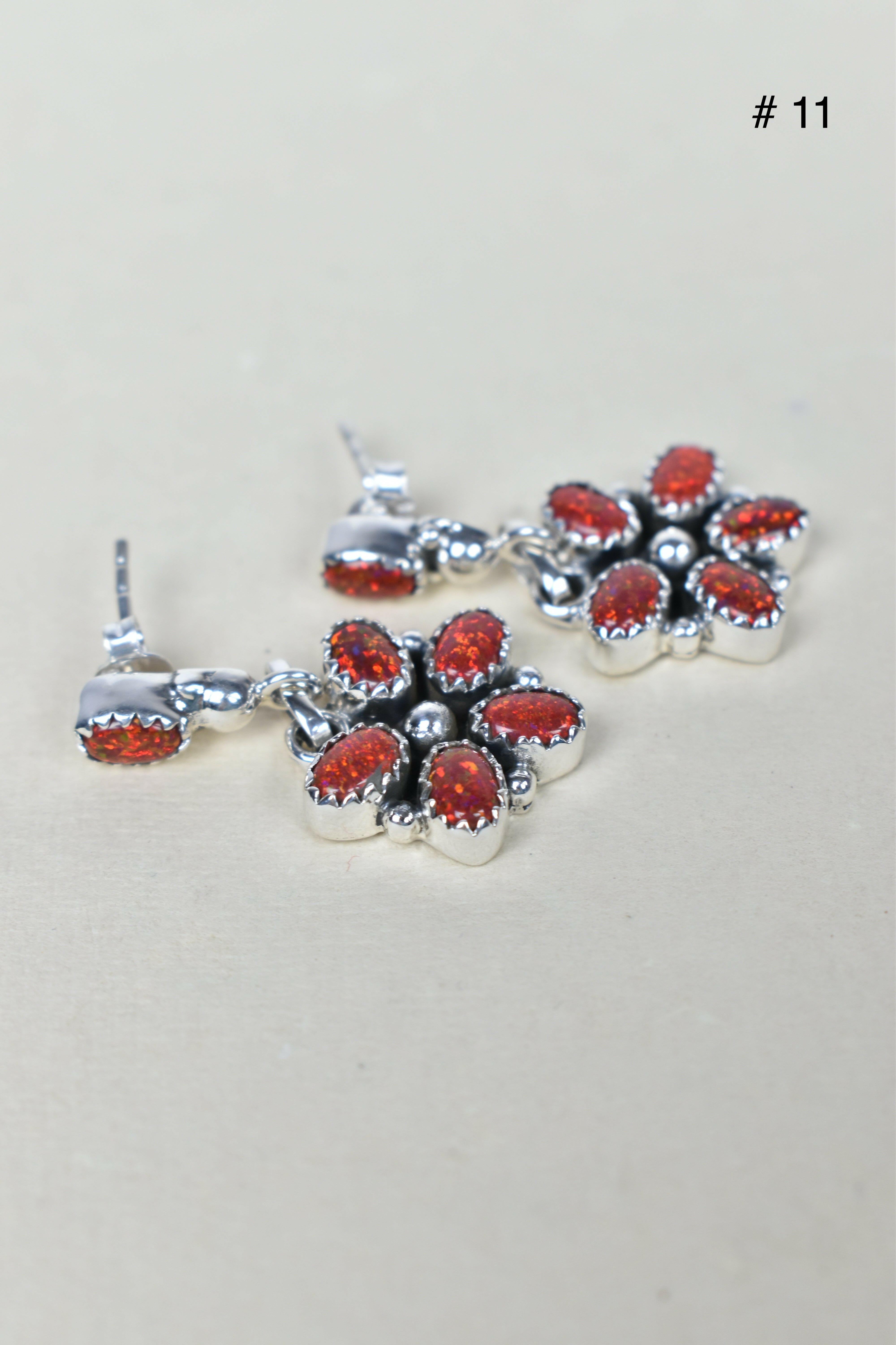 Pentapetal Post Sterling Silver Earrings-Drop Earrings-Krush Kandy, Women's Online Fashion Boutique Located in Phoenix, Arizona (Scottsdale Area)