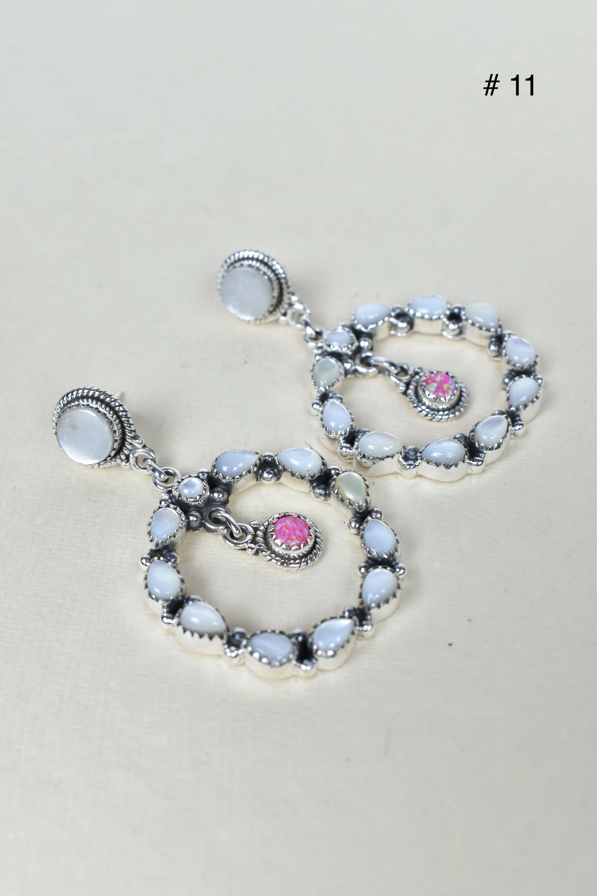 Jeweled Hoop Swing Sterling Silver Earrings-Drop Earrings-Krush Kandy, Women's Online Fashion Boutique Located in Phoenix, Arizona (Scottsdale Area)