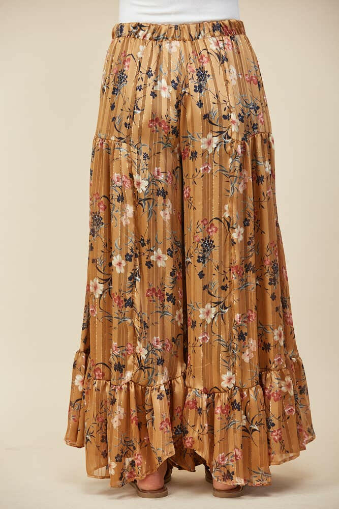 Golden Hour Ruffle Palazzo Pants-Pants-Krush Kandy, Women's Online Fashion Boutique Located in Phoenix, Arizona (Scottsdale Area)