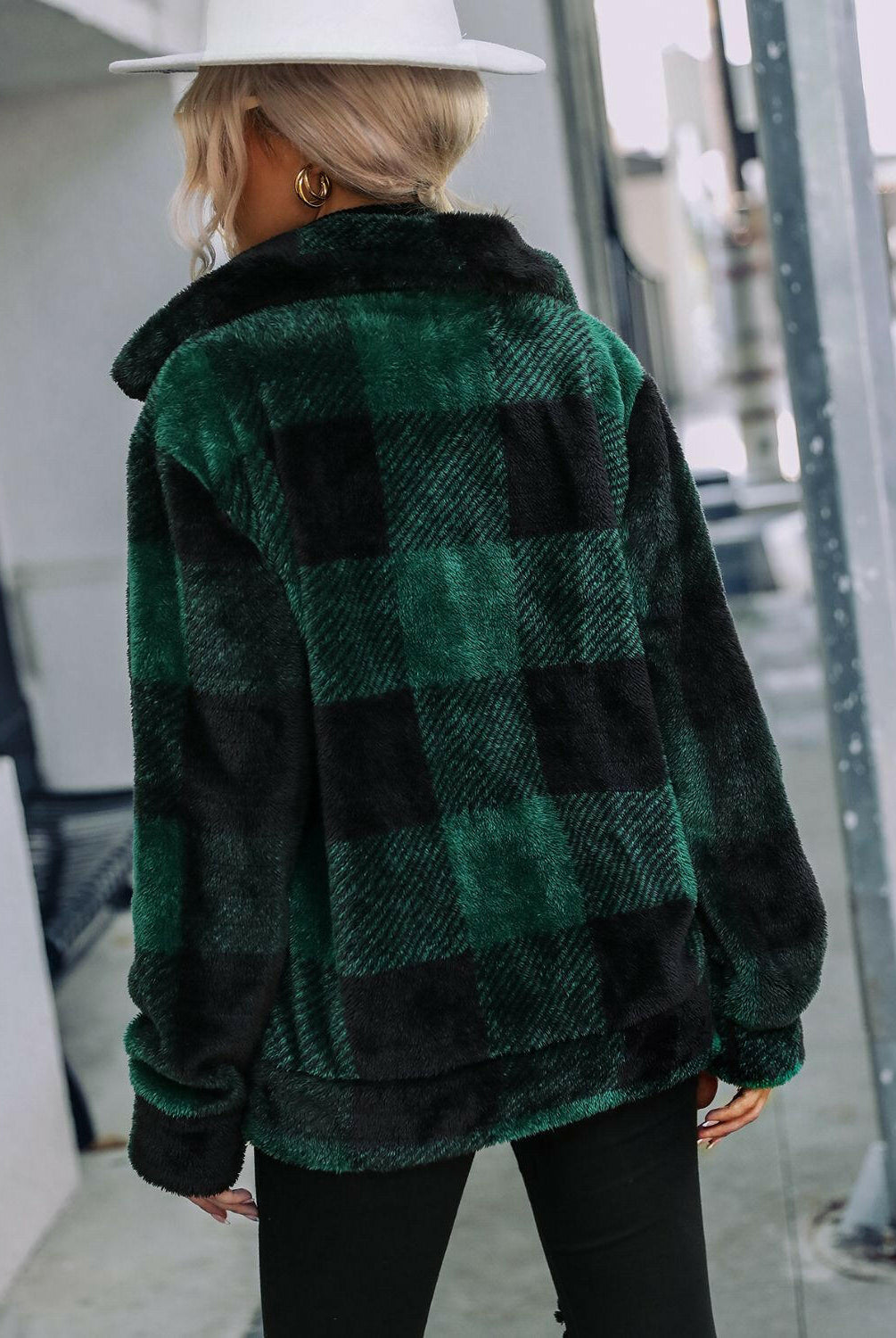 Plaid Zip-Up Collared Jacket-Krush Kandy, Women's Online Fashion Boutique Located in Phoenix, Arizona (Scottsdale Area)