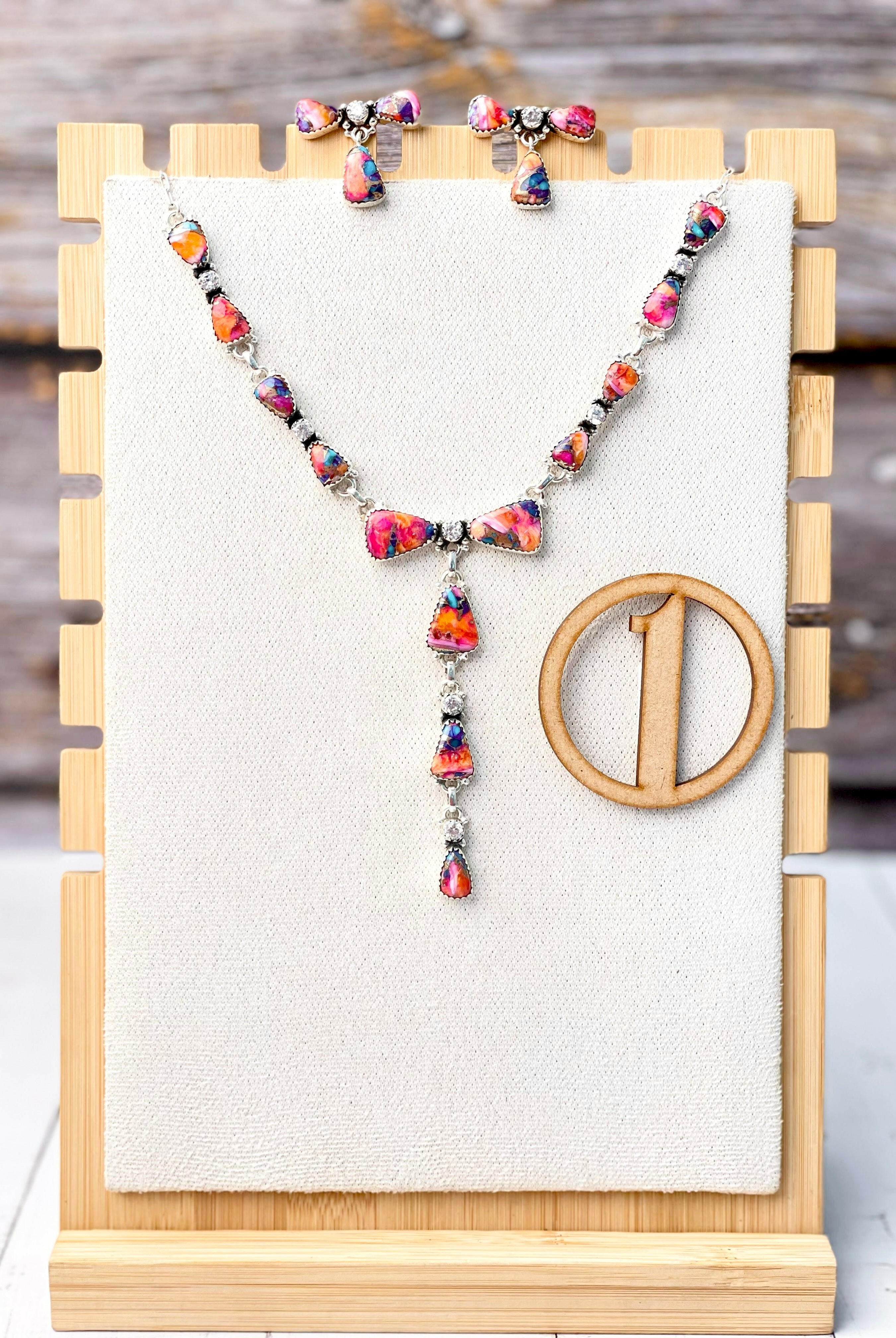 Cute As A Bow Necklace & Earrings Sets-Necklaces-Krush Kandy, Women's Online Fashion Boutique Located in Phoenix, Arizona (Scottsdale Area)