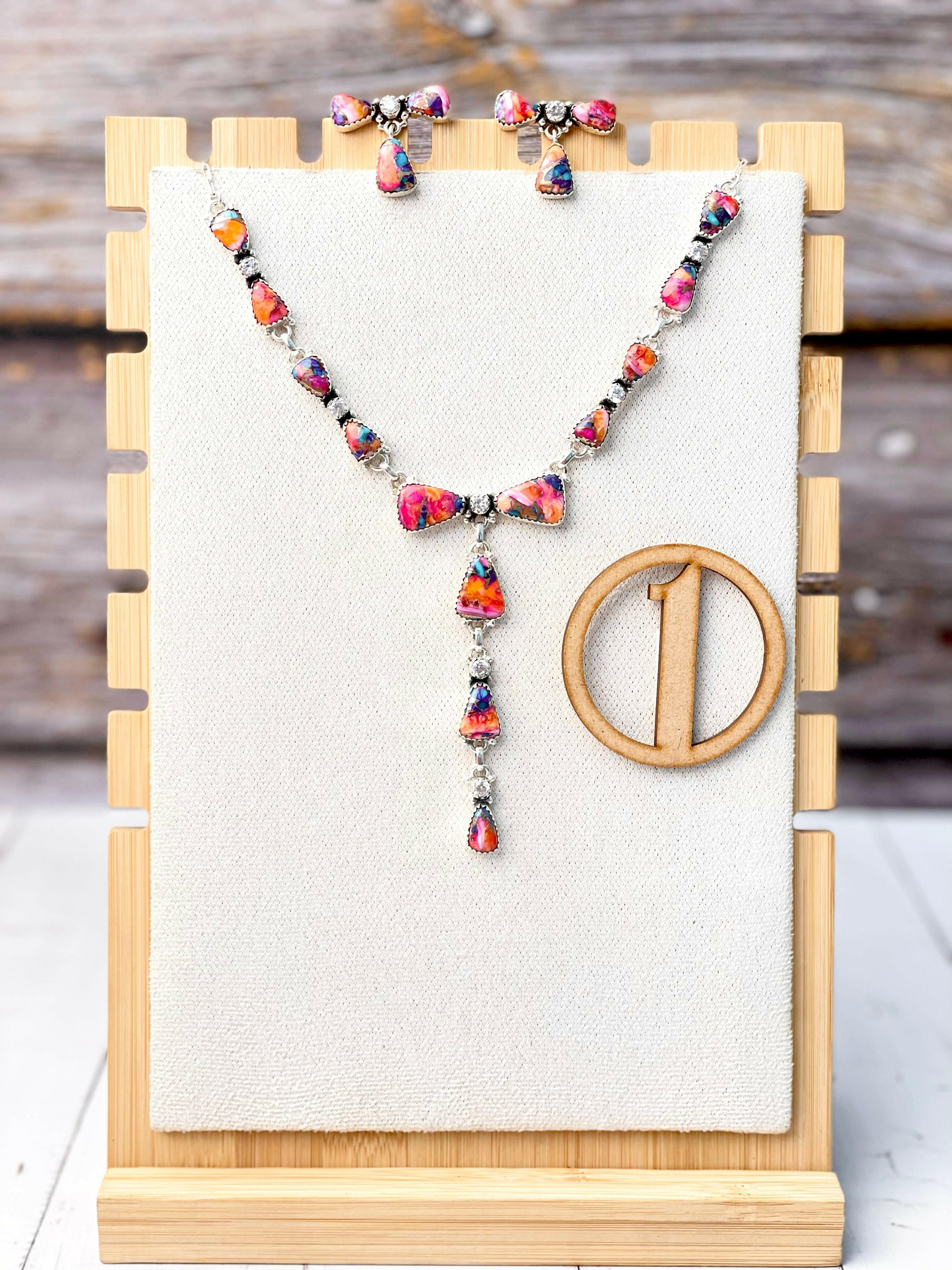 Cute As A Bow Necklace & Earrings Sets-Necklaces-Krush Kandy, Women's Online Fashion Boutique Located in Phoenix, Arizona (Scottsdale Area)