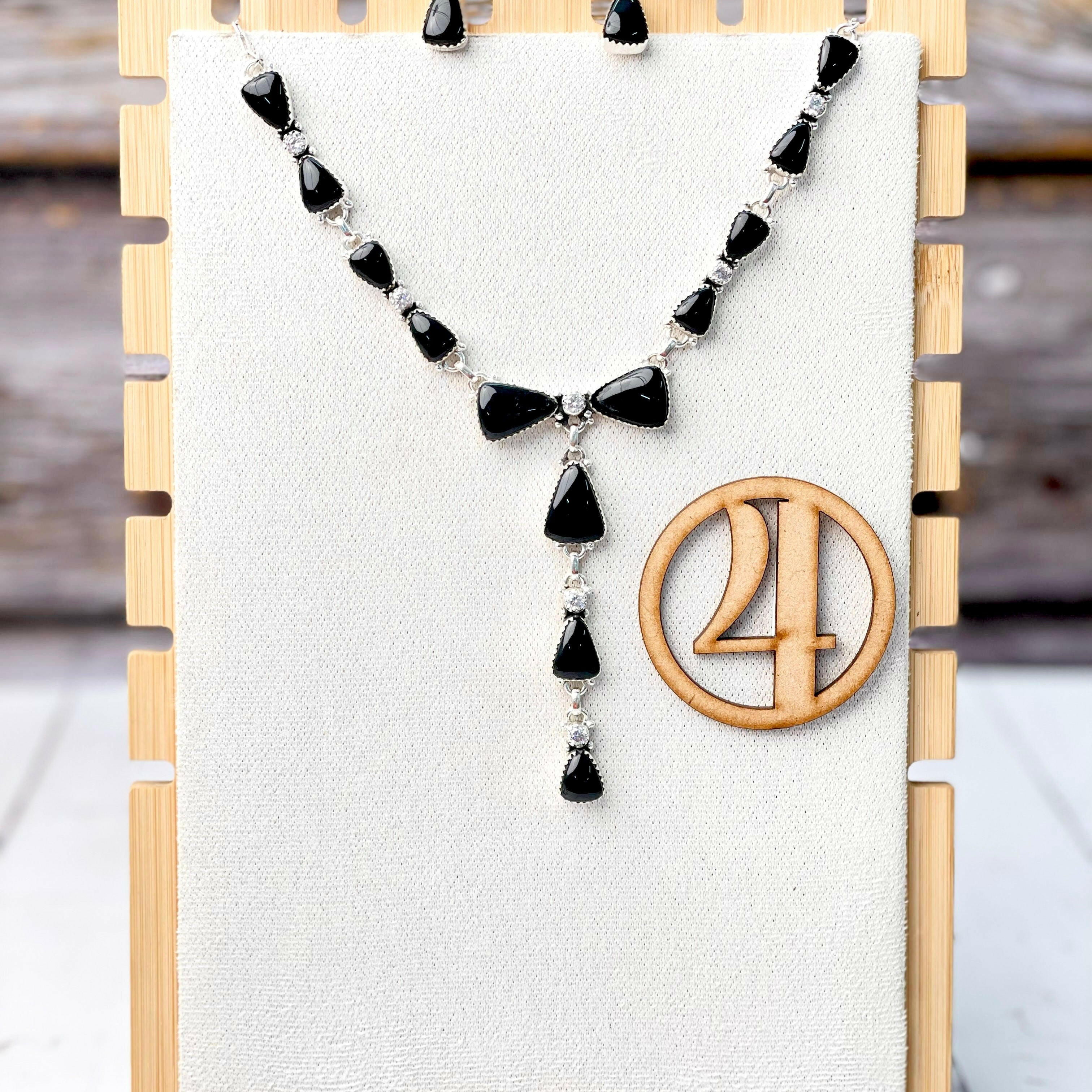 Cute As A Bow Necklace & Earrings Sets-Necklaces-Krush Kandy, Women's Online Fashion Boutique Located in Phoenix, Arizona (Scottsdale Area)