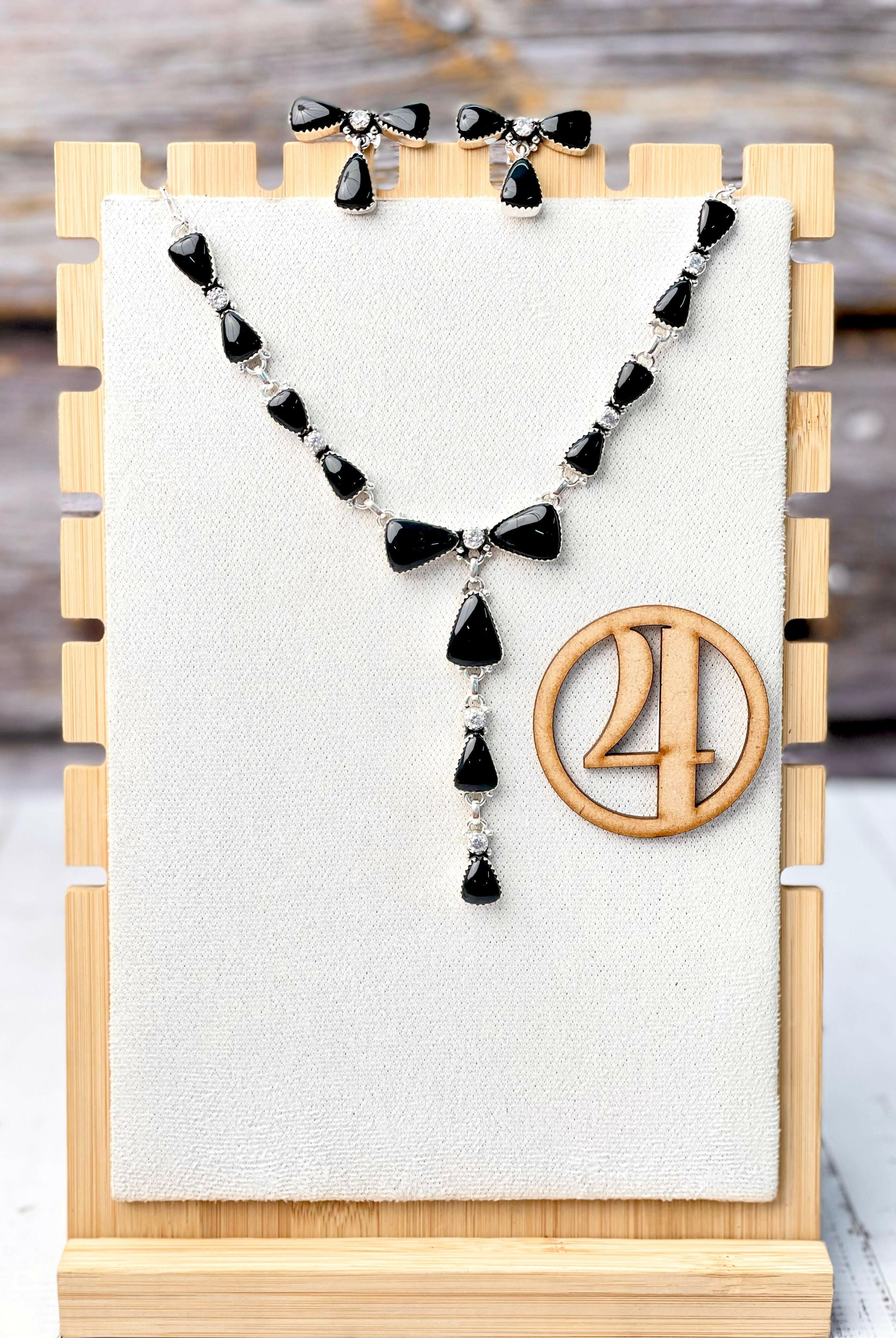 Cute As A Bow Necklace & Earrings Sets-Necklaces-Krush Kandy, Women's Online Fashion Boutique Located in Phoenix, Arizona (Scottsdale Area)