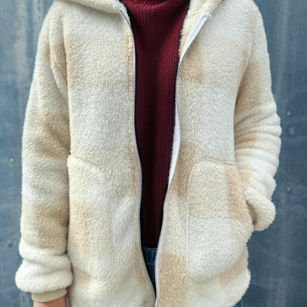 Full Size Plaid Long Sleeve Hooded Coat-Cardigans-Krush Kandy, Women's Online Fashion Boutique Located in Phoenix, Arizona (Scottsdale Area)