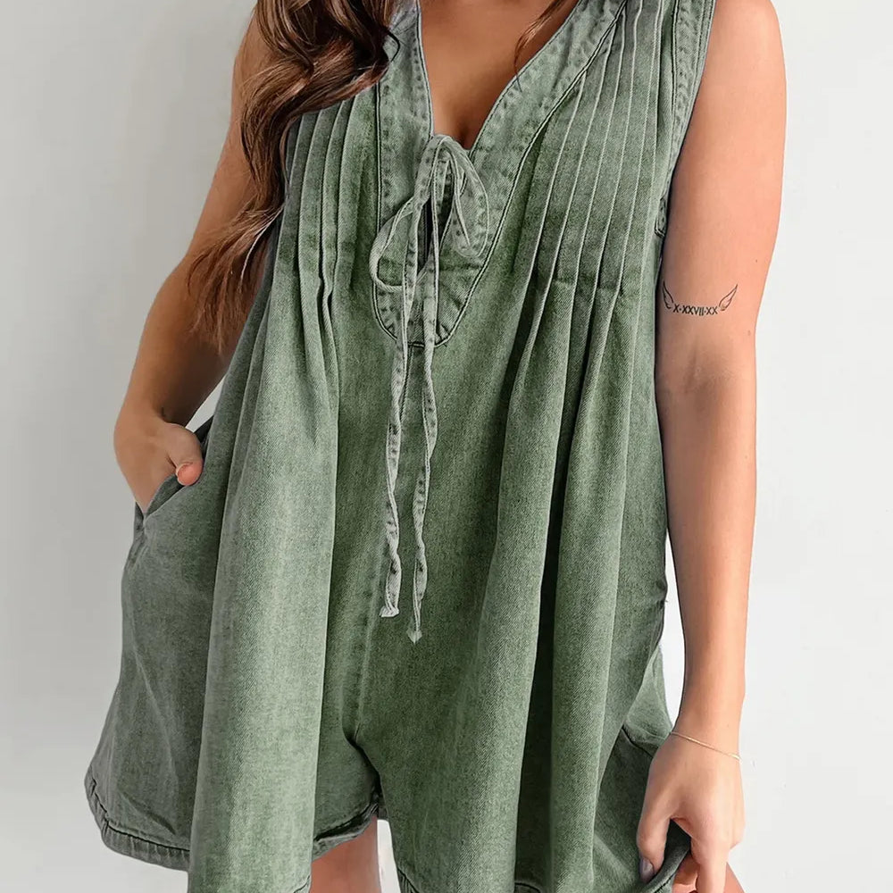 Tied Romper with Pockets-Jumpsuits & Rompers-Krush Kandy, Women's Online Fashion Boutique Located in Phoenix, Arizona (Scottsdale Area)