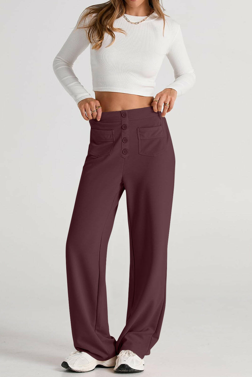High Waist Wide Leg Pants-Pants-Krush Kandy, Women's Online Fashion Boutique Located in Phoenix, Arizona (Scottsdale Area)