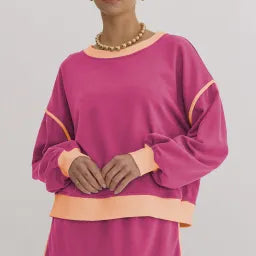 Chic Duo Contrast Pullover Skort Set | 4 Color Options-2 Piece Outfit Sets-Krush Kandy, Women's Online Fashion Boutique Located in Phoenix, Arizona (Scottsdale Area)