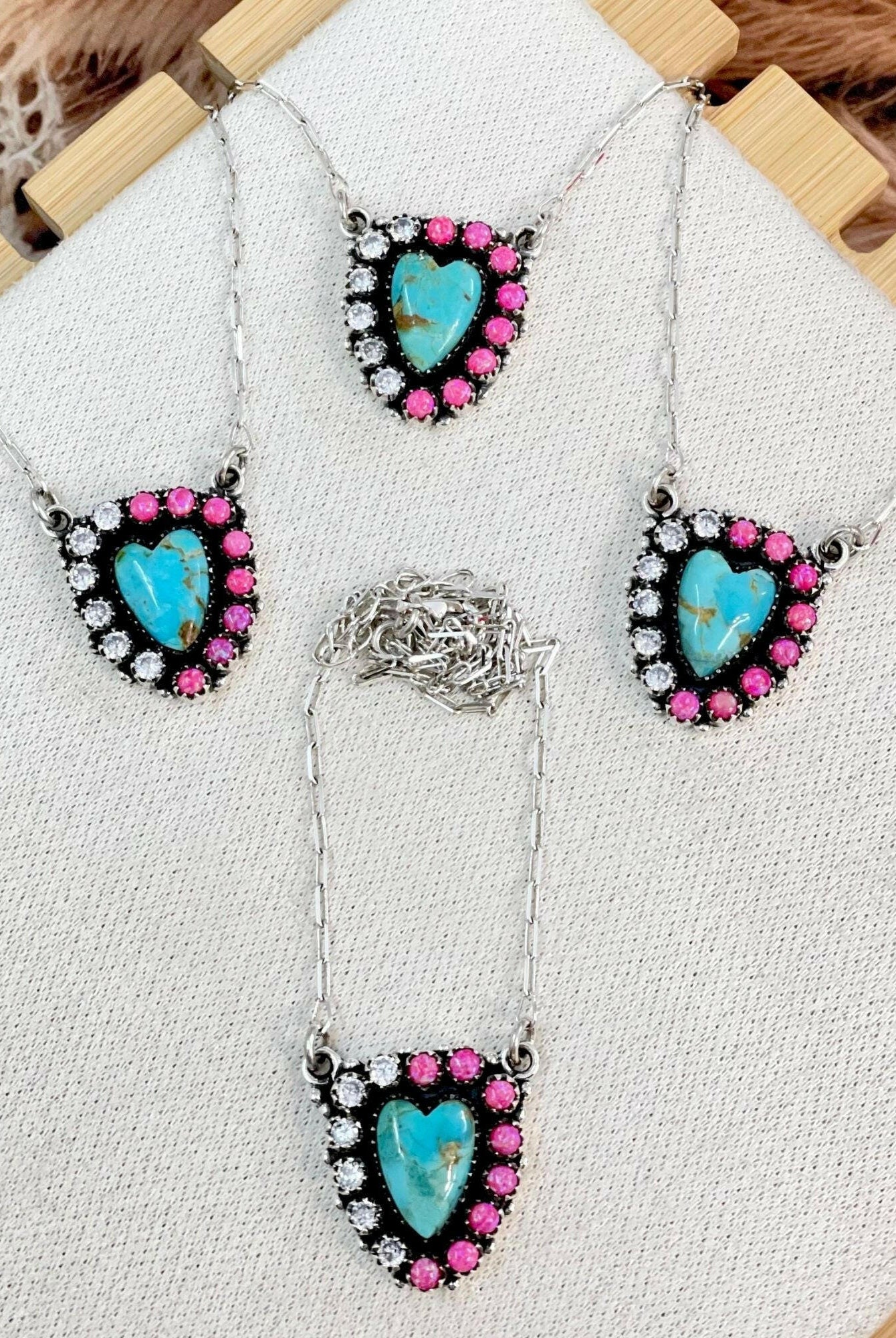 You Complete Me Heart Stone Necklace-Necklaces-Krush Kandy, Women's Online Fashion Boutique Located in Phoenix, Arizona (Scottsdale Area)