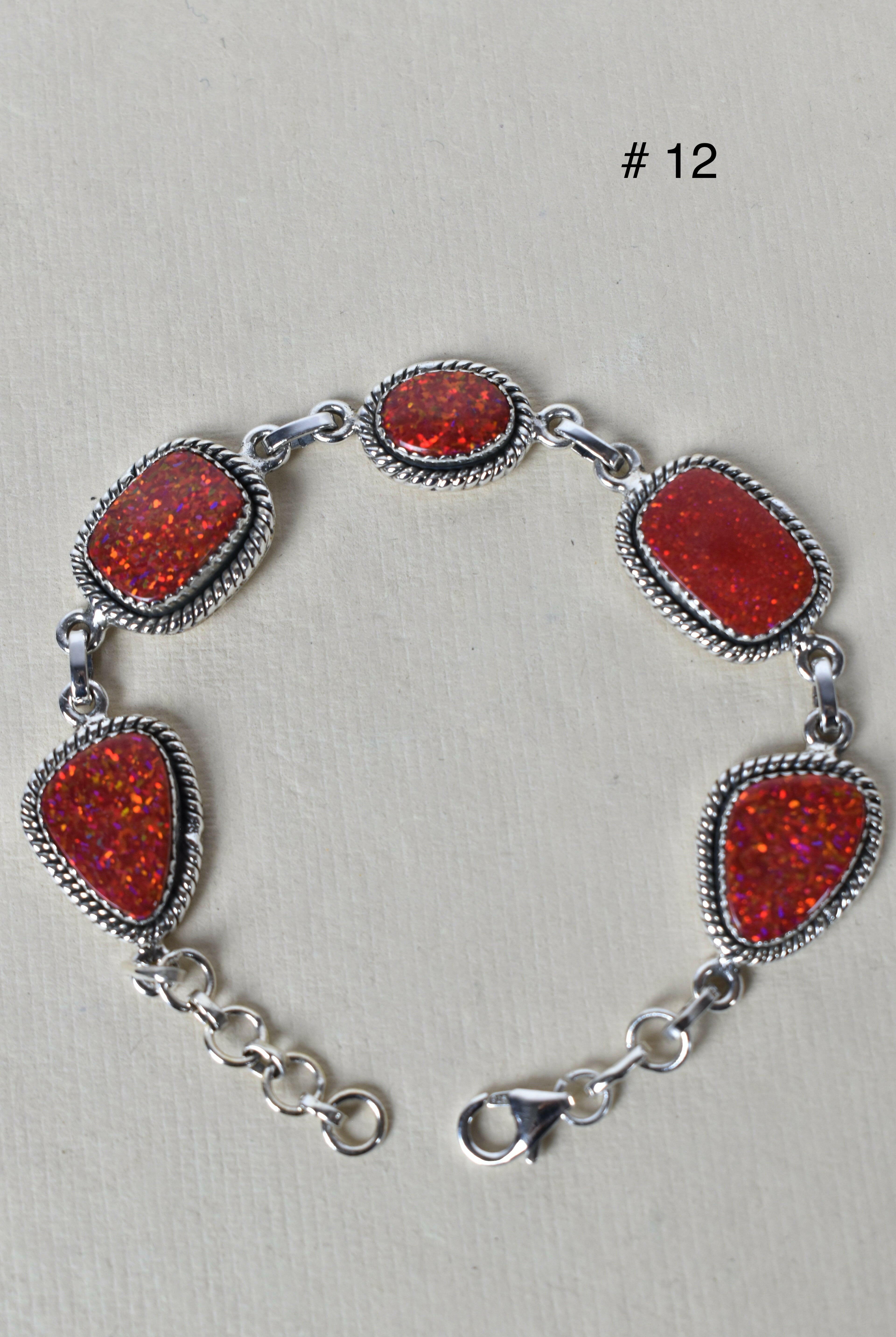 ONE OF A KIND STERLING SILVER 5 STONE BRACELET-Gemstone Bracelets-Krush Kandy, Women's Online Fashion Boutique Located in Phoenix, Arizona (Scottsdale Area)