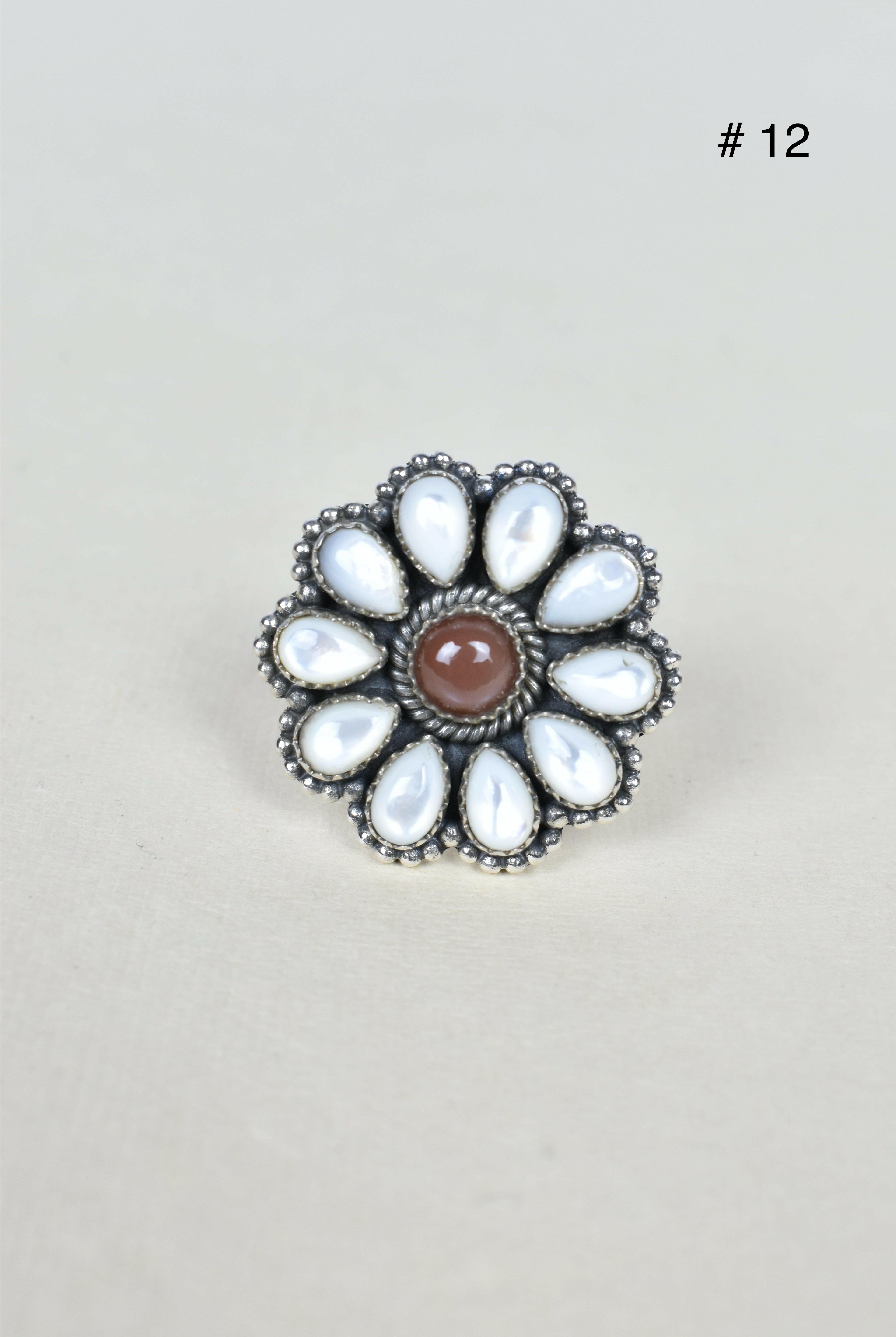 Chocolate Moonstone & Stone Cluster Sterling Silver Rings-Cluster Rings-Krush Kandy, Women's Online Fashion Boutique Located in Phoenix, Arizona (Scottsdale Area)
