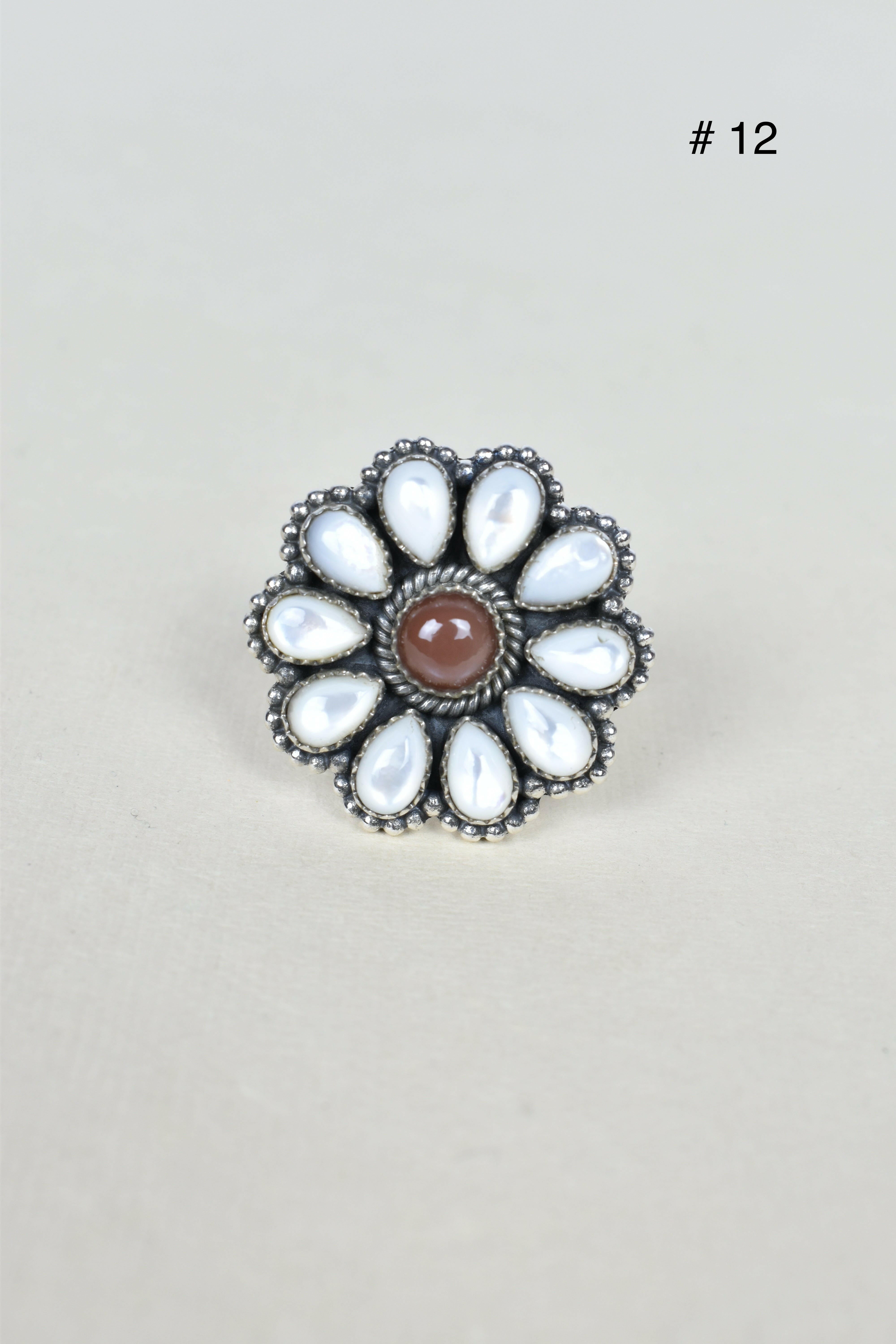 Chocolate Moonstone & Stone Cluster Sterling Silver Rings-Cluster Rings-Krush Kandy, Women's Online Fashion Boutique Located in Phoenix, Arizona (Scottsdale Area)