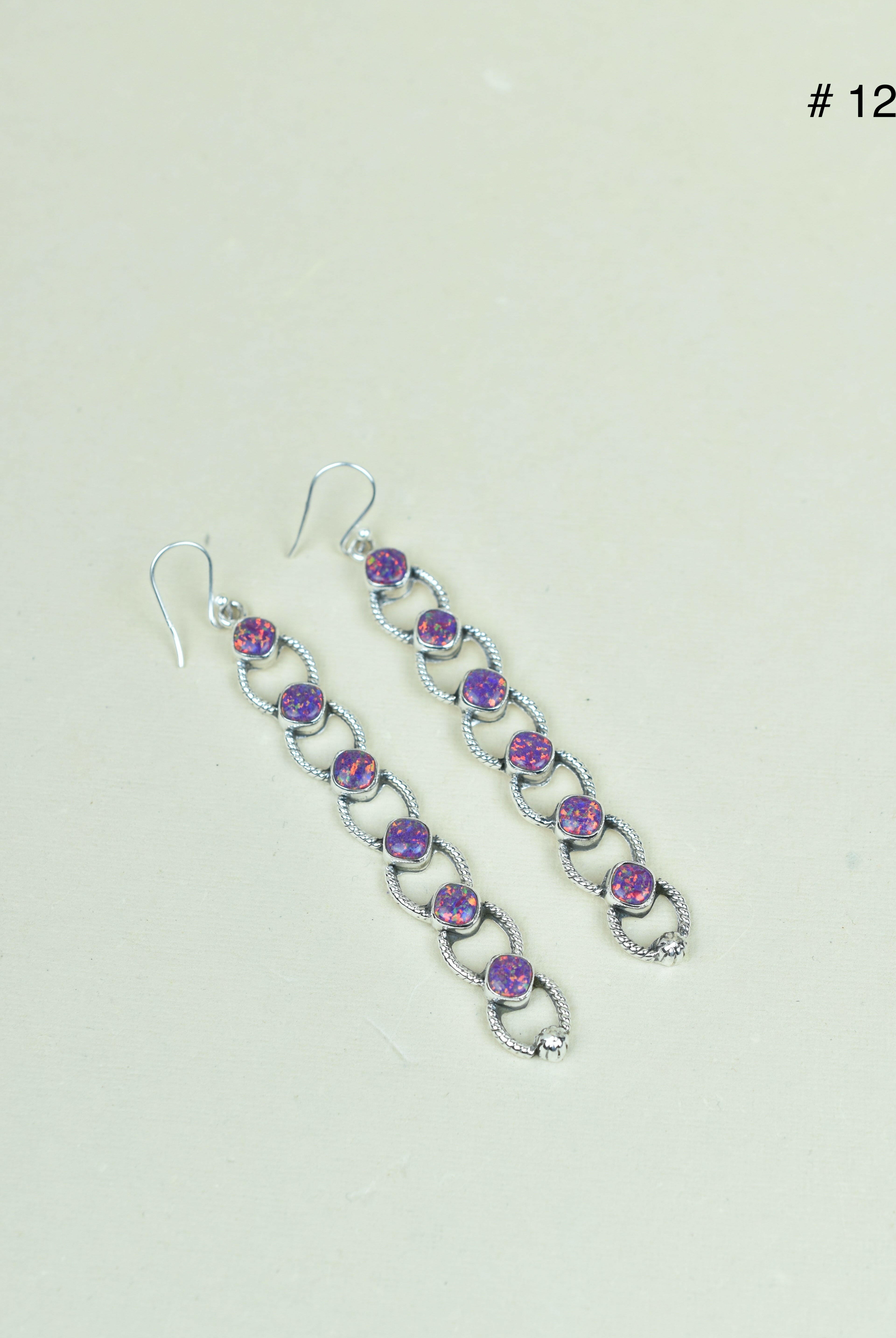 Sterling Silver Six Stone Cascading Earrings-Drop Earrings-Krush Kandy, Women's Online Fashion Boutique Located in Phoenix, Arizona (Scottsdale Area)