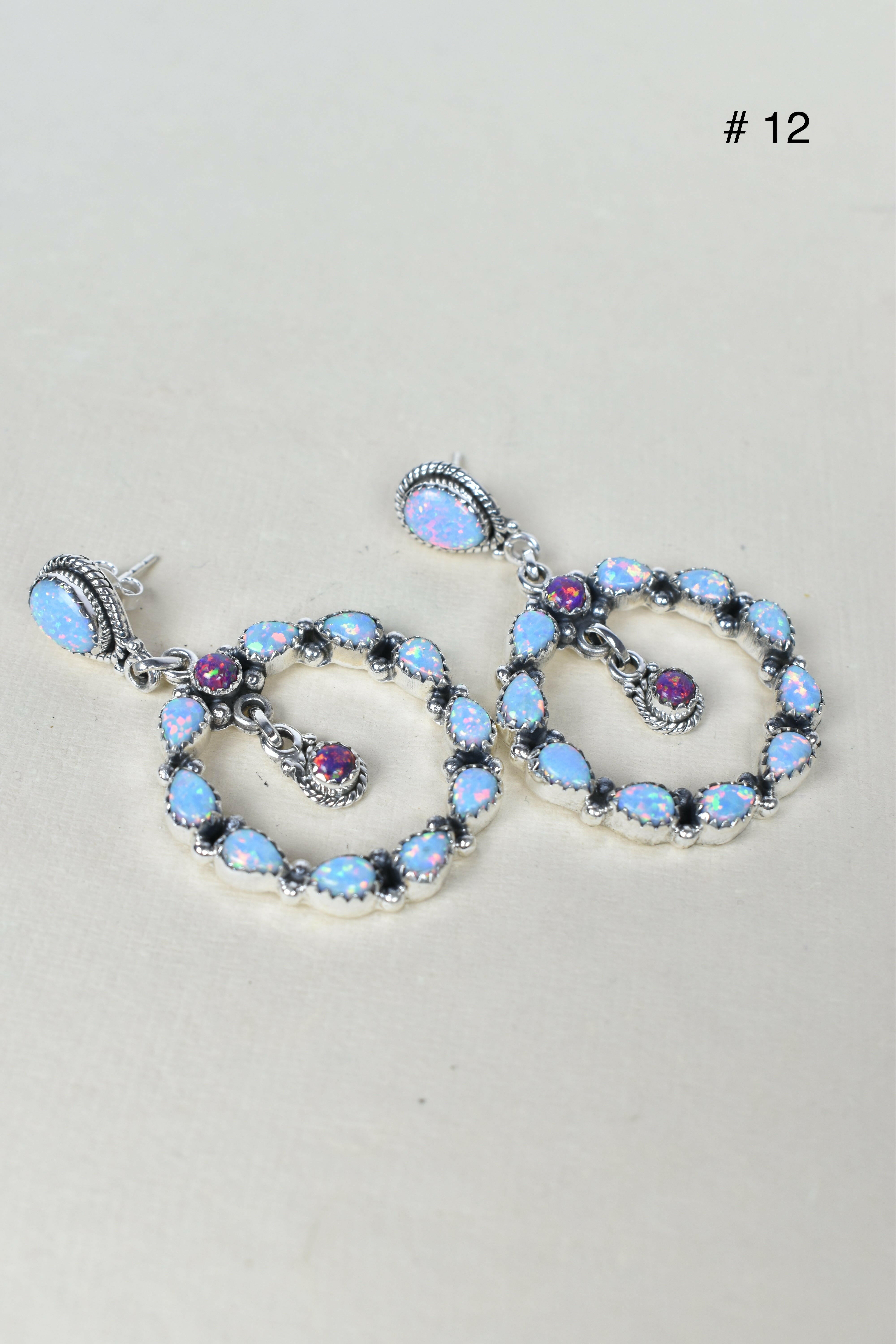 Jeweled Hoop Swing Sterling Silver Earrings-Drop Earrings-Krush Kandy, Women's Online Fashion Boutique Located in Phoenix, Arizona (Scottsdale Area)