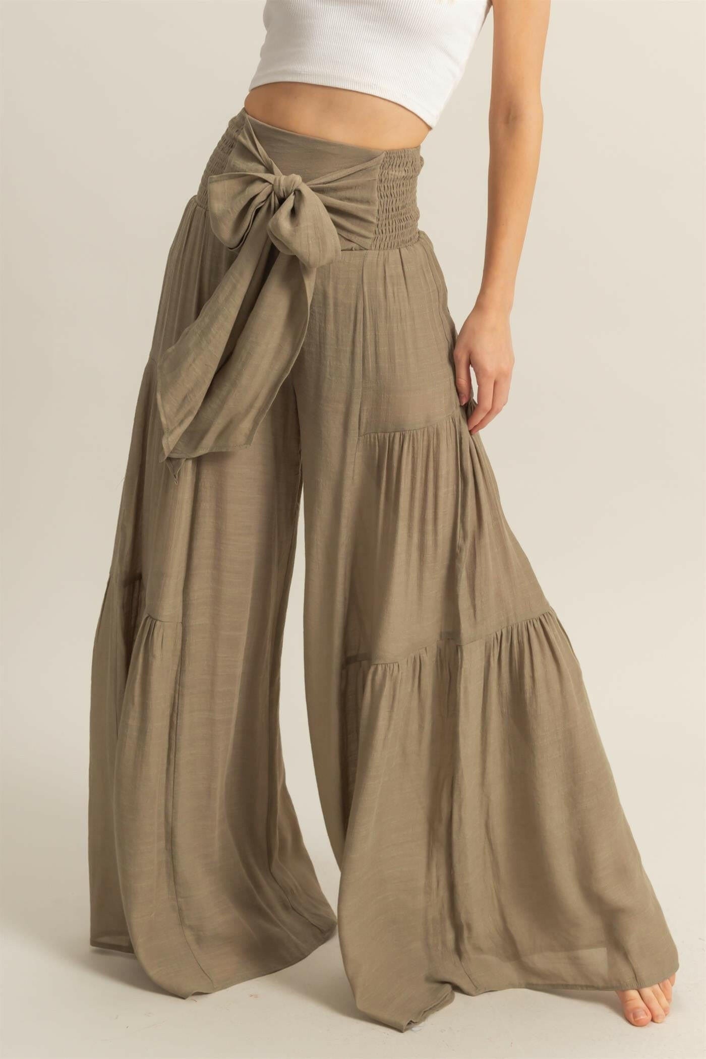 Boho Breeze Tiered Palazzo Pants S-3X-Pants-Krush Kandy, Women's Online Fashion Boutique Located in Phoenix, Arizona (Scottsdale Area)