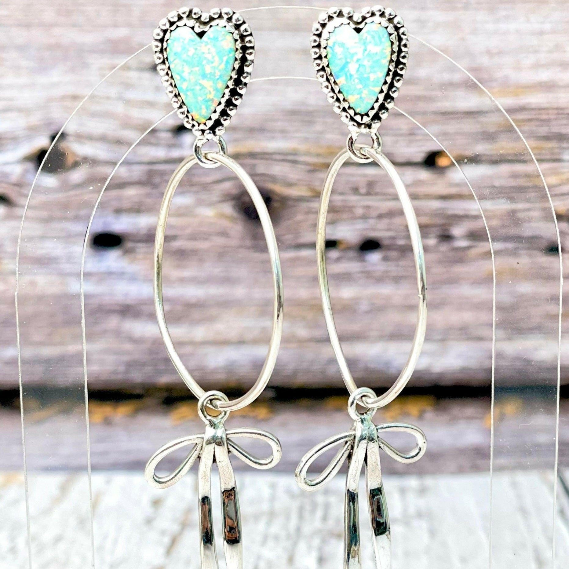Desert Hearts Sterling Silver Bow Earrings-Earrings-Krush Kandy, Women's Online Fashion Boutique Located in Phoenix, Arizona (Scottsdale Area)