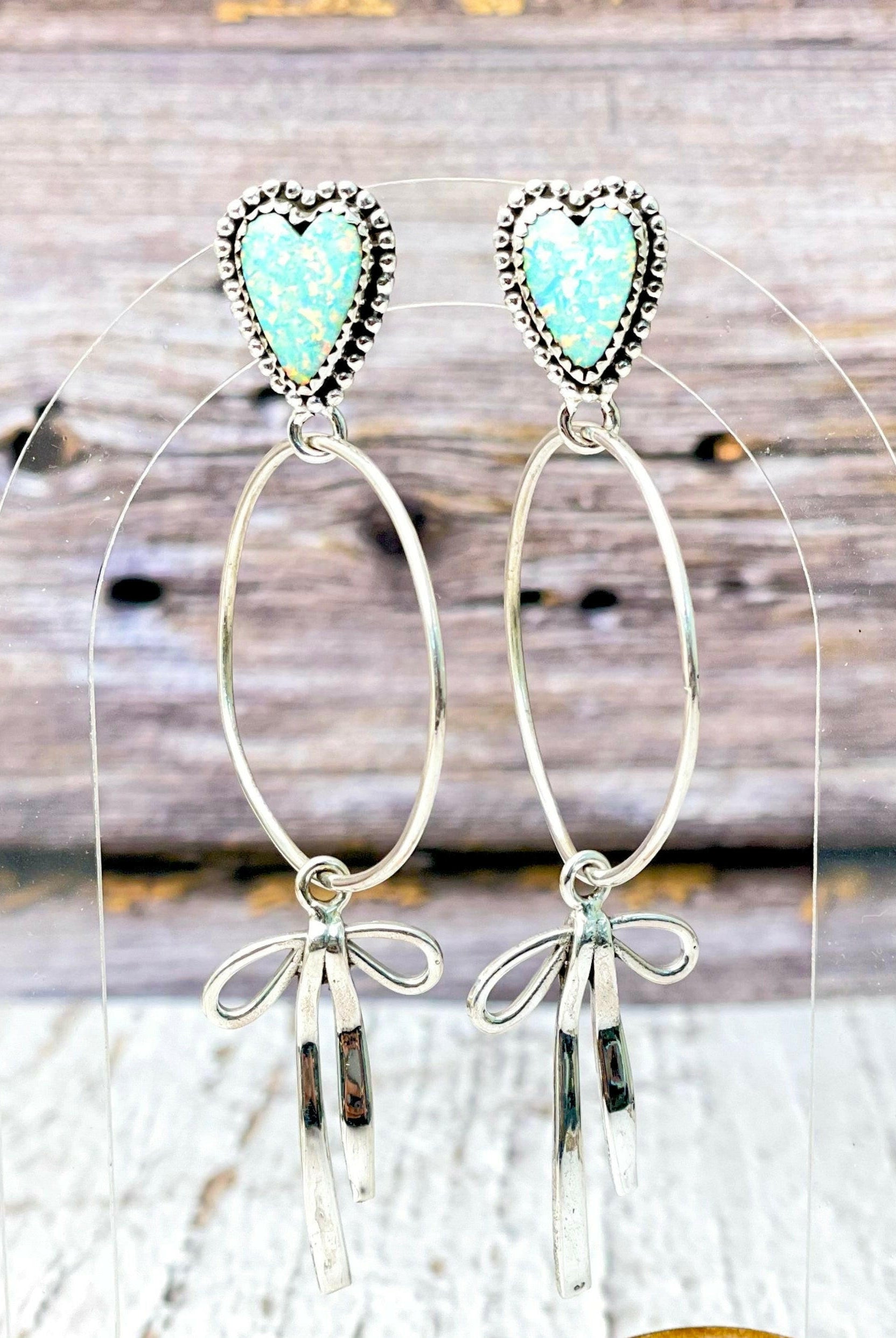 Desert Hearts Sterling Silver Bow Earrings-Earrings-Krush Kandy, Women's Online Fashion Boutique Located in Phoenix, Arizona (Scottsdale Area)