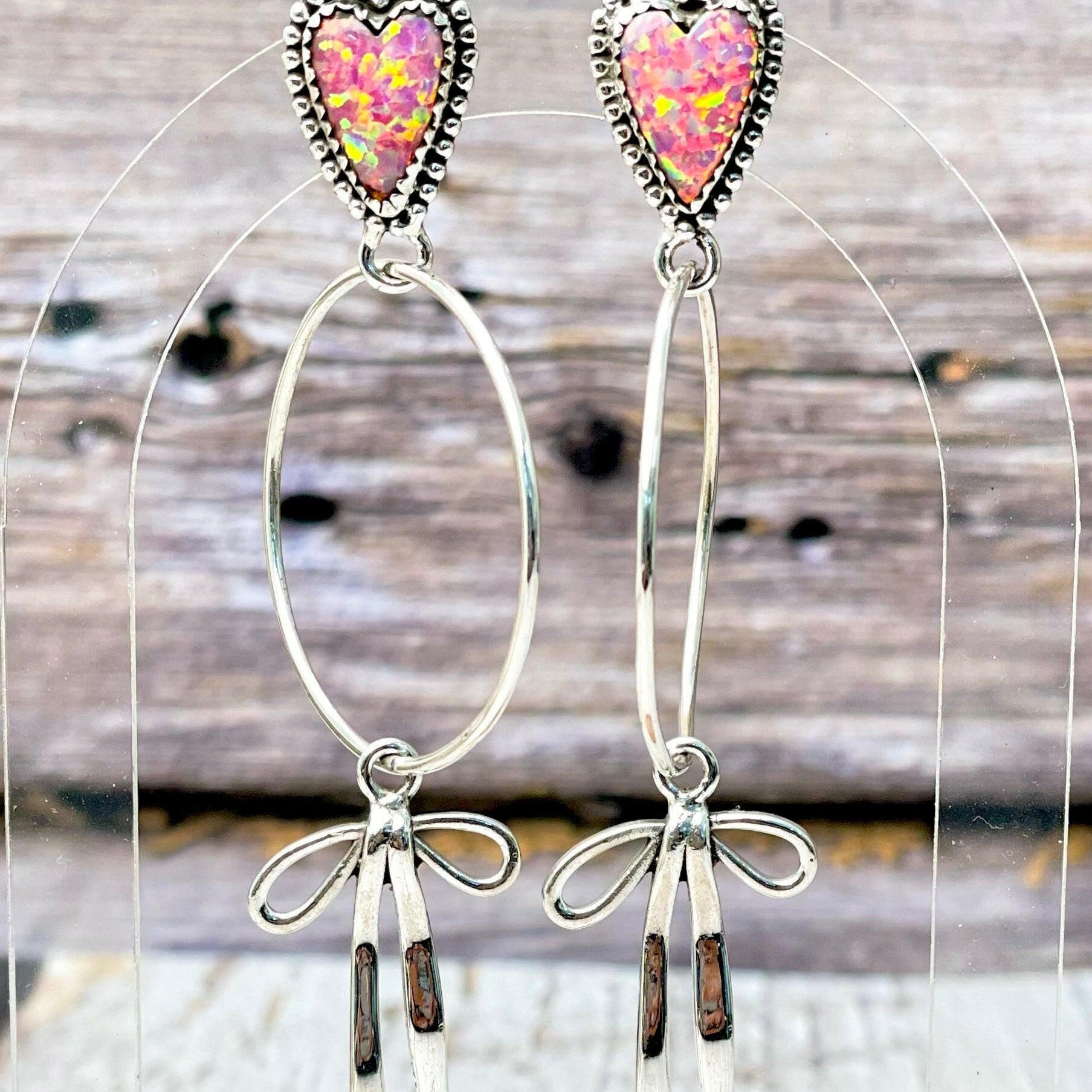Desert Hearts Sterling Silver Bow Earrings-Earrings-Krush Kandy, Women's Online Fashion Boutique Located in Phoenix, Arizona (Scottsdale Area)