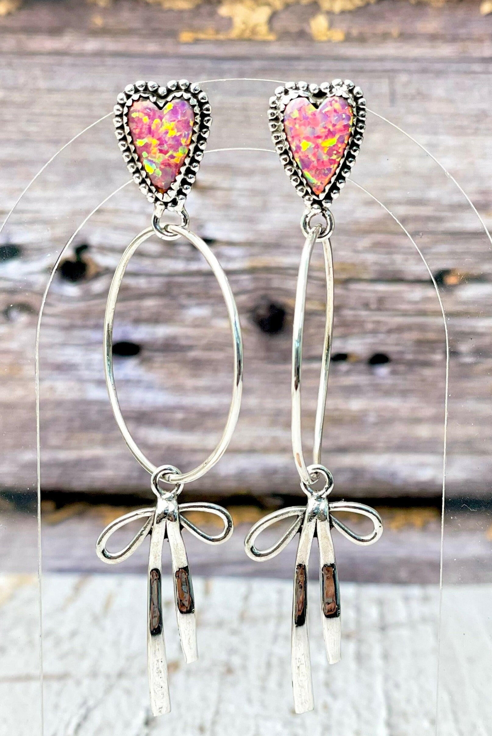Desert Hearts Sterling Silver Bow Earrings-Earrings-Krush Kandy, Women's Online Fashion Boutique Located in Phoenix, Arizona (Scottsdale Area)