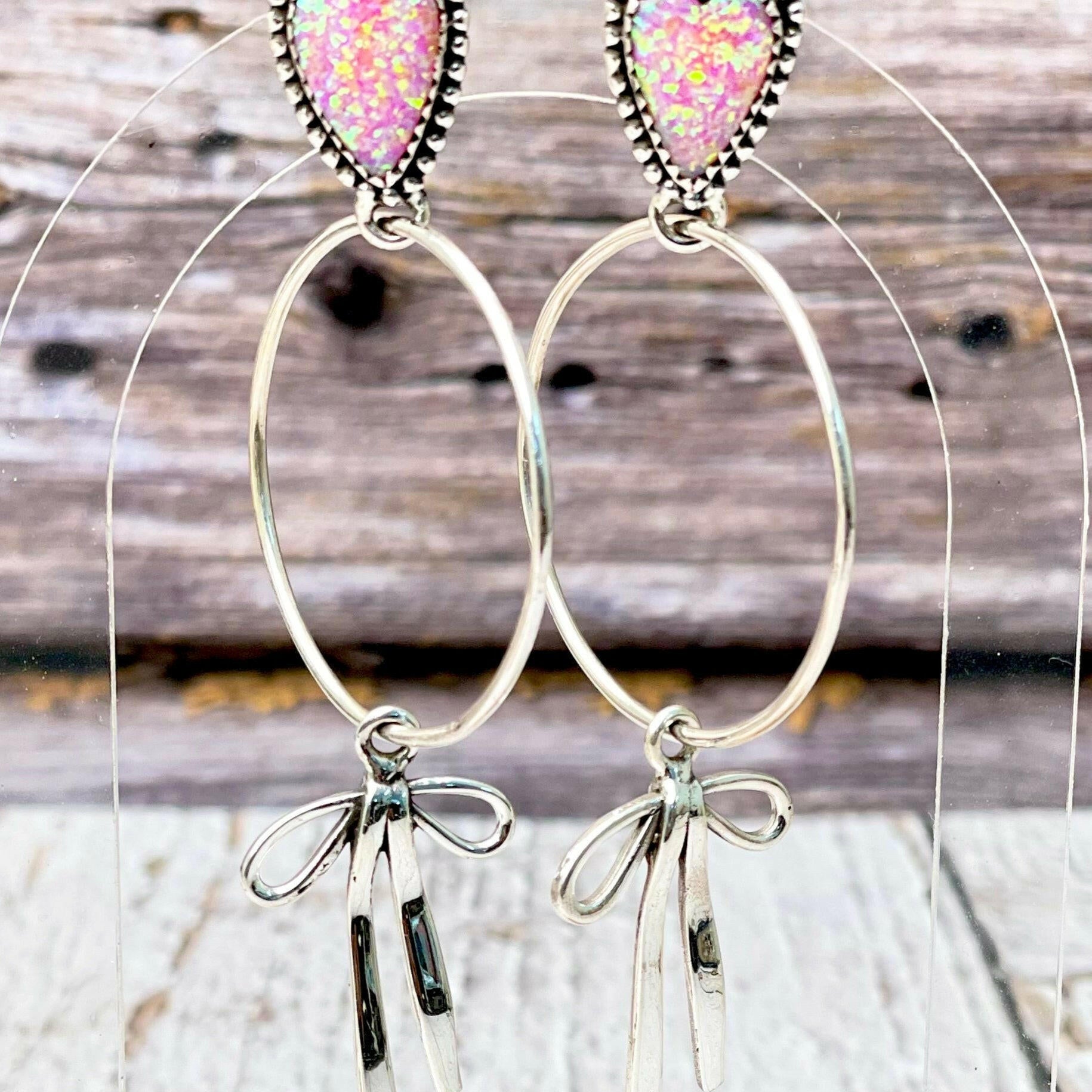 Desert Hearts Sterling Silver Bow Earrings-Earrings-Krush Kandy, Women's Online Fashion Boutique Located in Phoenix, Arizona (Scottsdale Area)