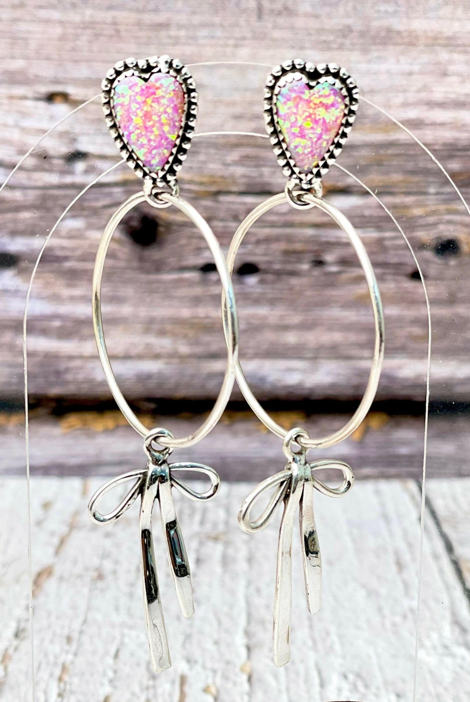 Desert Hearts Sterling Silver Bow Earrings-Earrings-Krush Kandy, Women's Online Fashion Boutique Located in Phoenix, Arizona (Scottsdale Area)