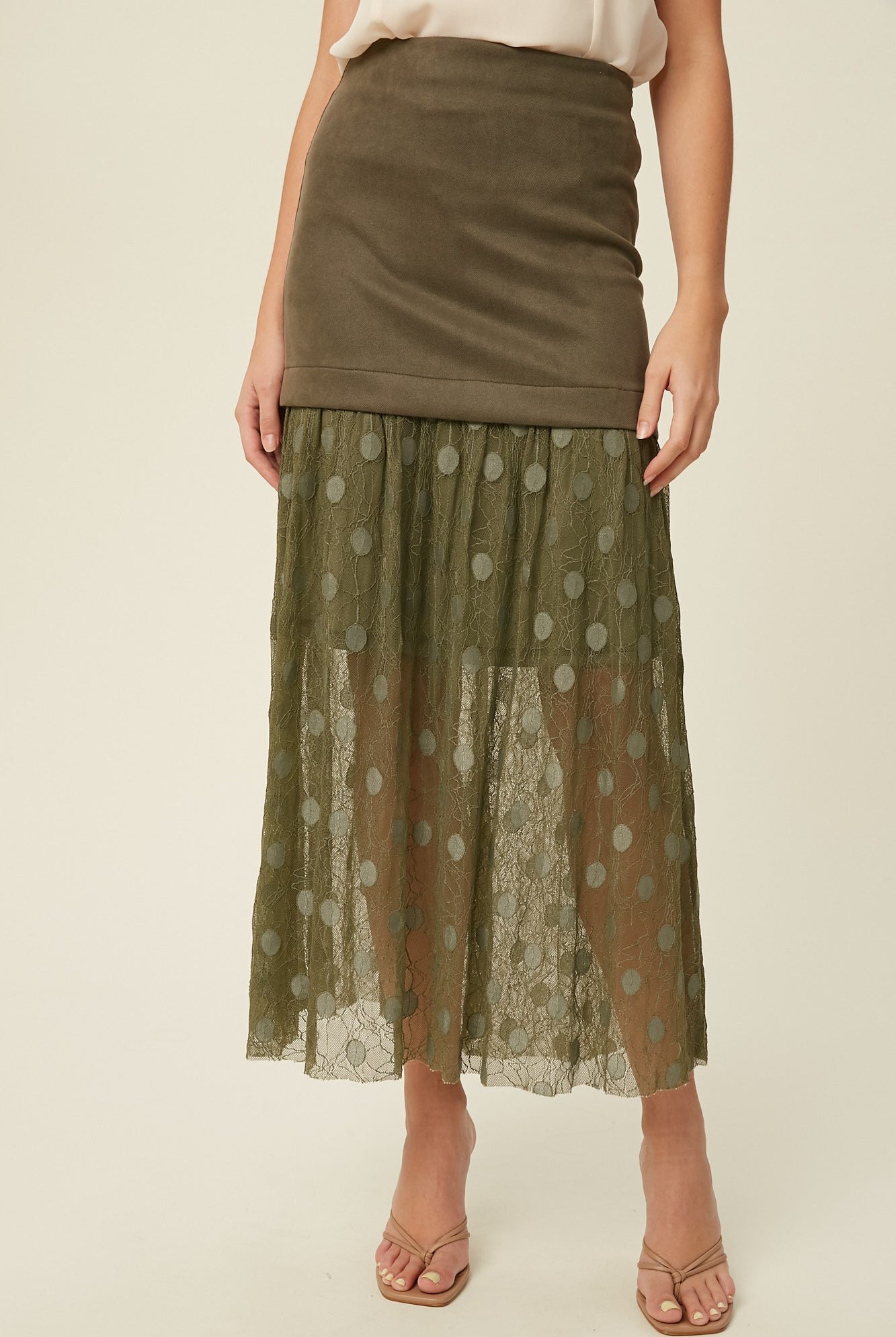 Lace Contrast Maxi Skirt-Skirts-Krush Kandy, Women's Online Fashion Boutique Located in Phoenix, Arizona (Scottsdale Area)