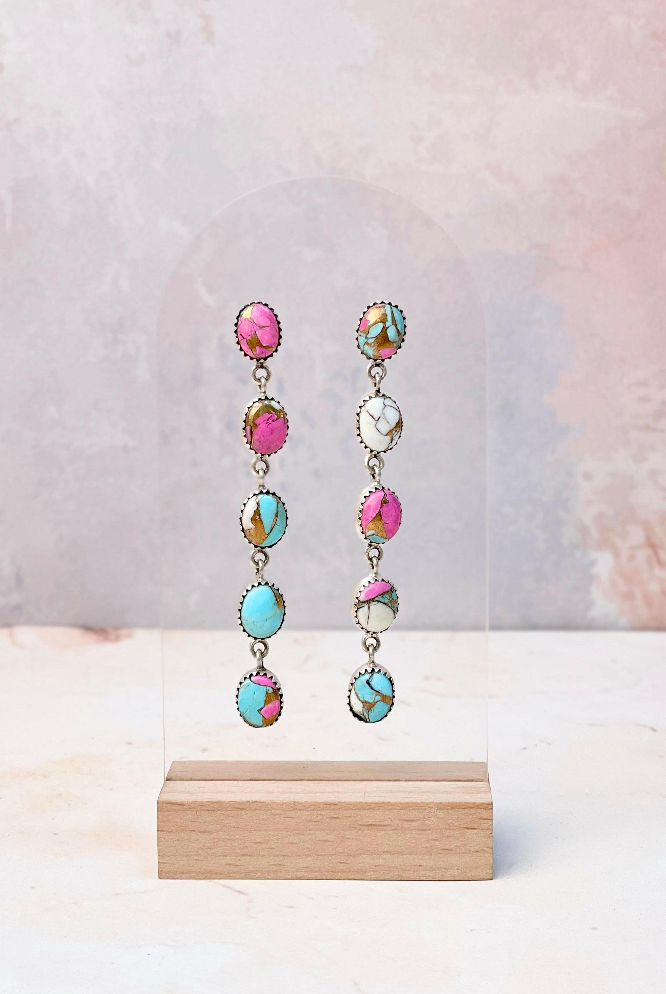 Cotton Candy Desert Dangle Earrings-Earrings-Krush Kandy, Women's Online Fashion Boutique Located in Phoenix, Arizona (Scottsdale Area)