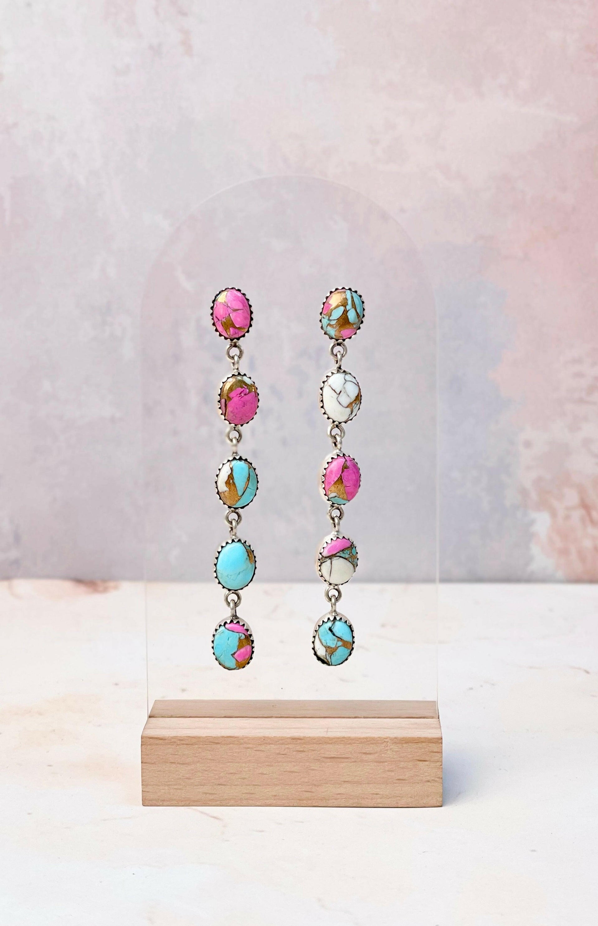 Cotton Candy Desert Dangle Earrings-Earrings-Krush Kandy, Women's Online Fashion Boutique Located in Phoenix, Arizona (Scottsdale Area)