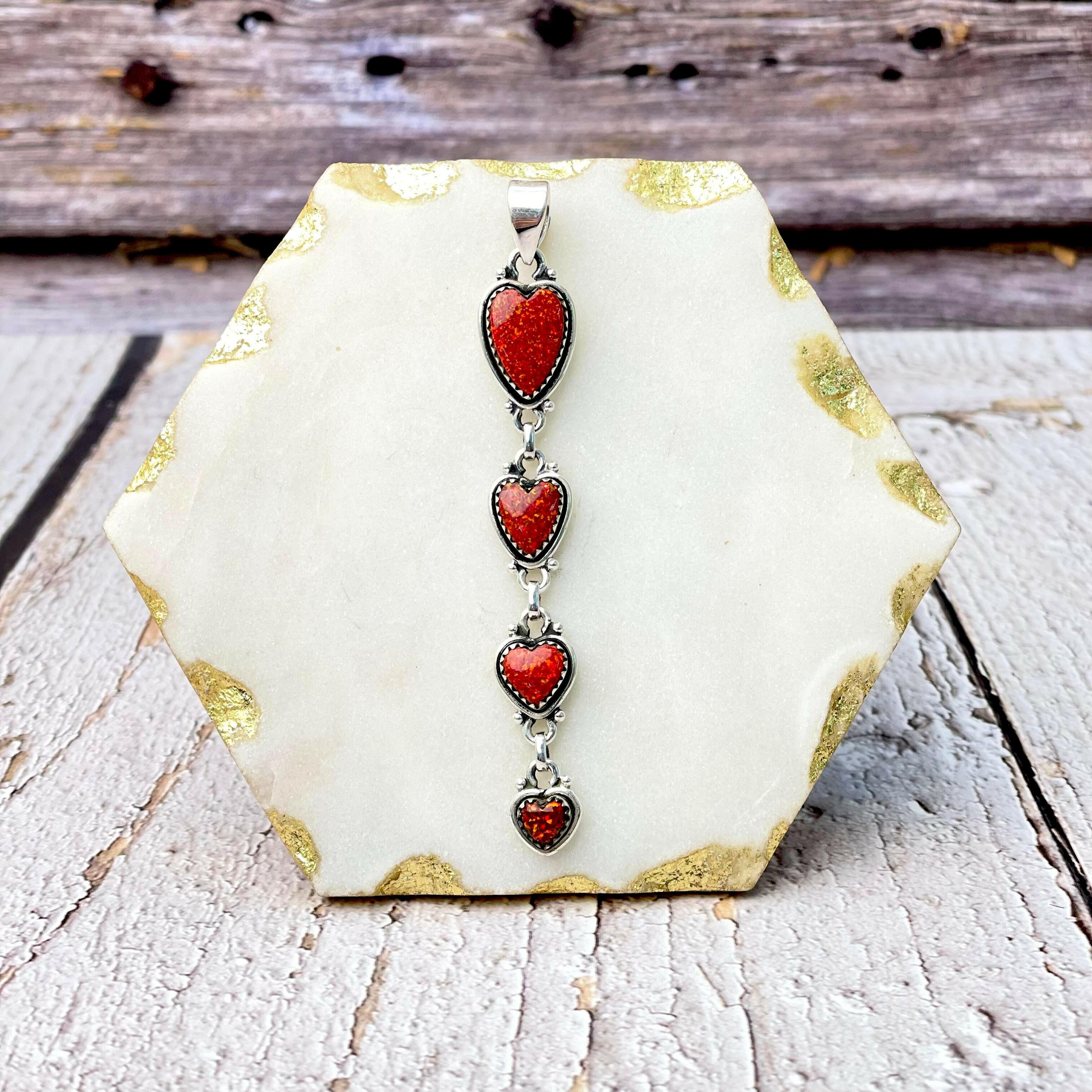 Darling Heart Stone Drop Pendant-Necklaces-Krush Kandy, Women's Online Fashion Boutique Located in Phoenix, Arizona (Scottsdale Area)