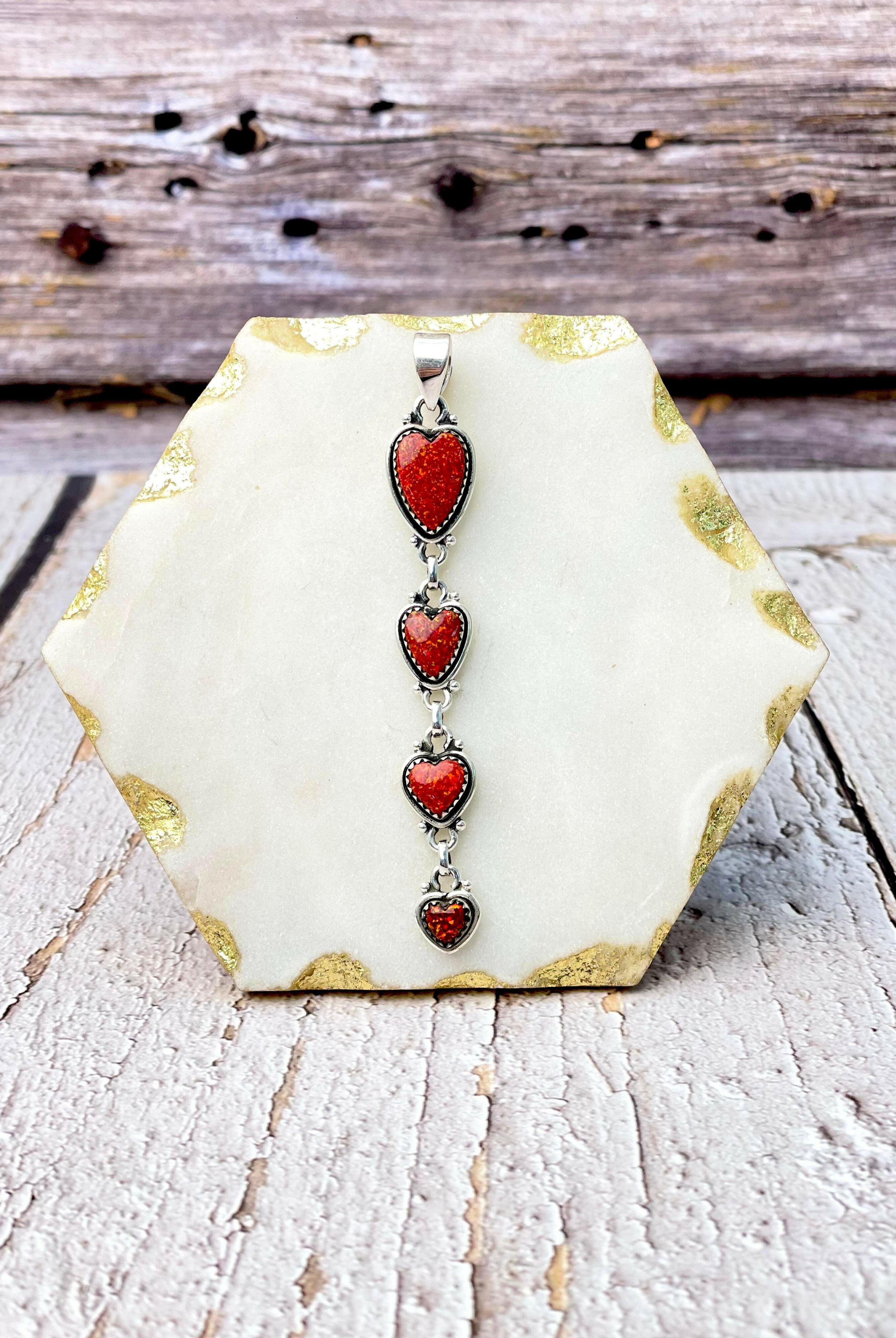 Darling Heart Stone Drop Pendant-Necklaces-Krush Kandy, Women's Online Fashion Boutique Located in Phoenix, Arizona (Scottsdale Area)