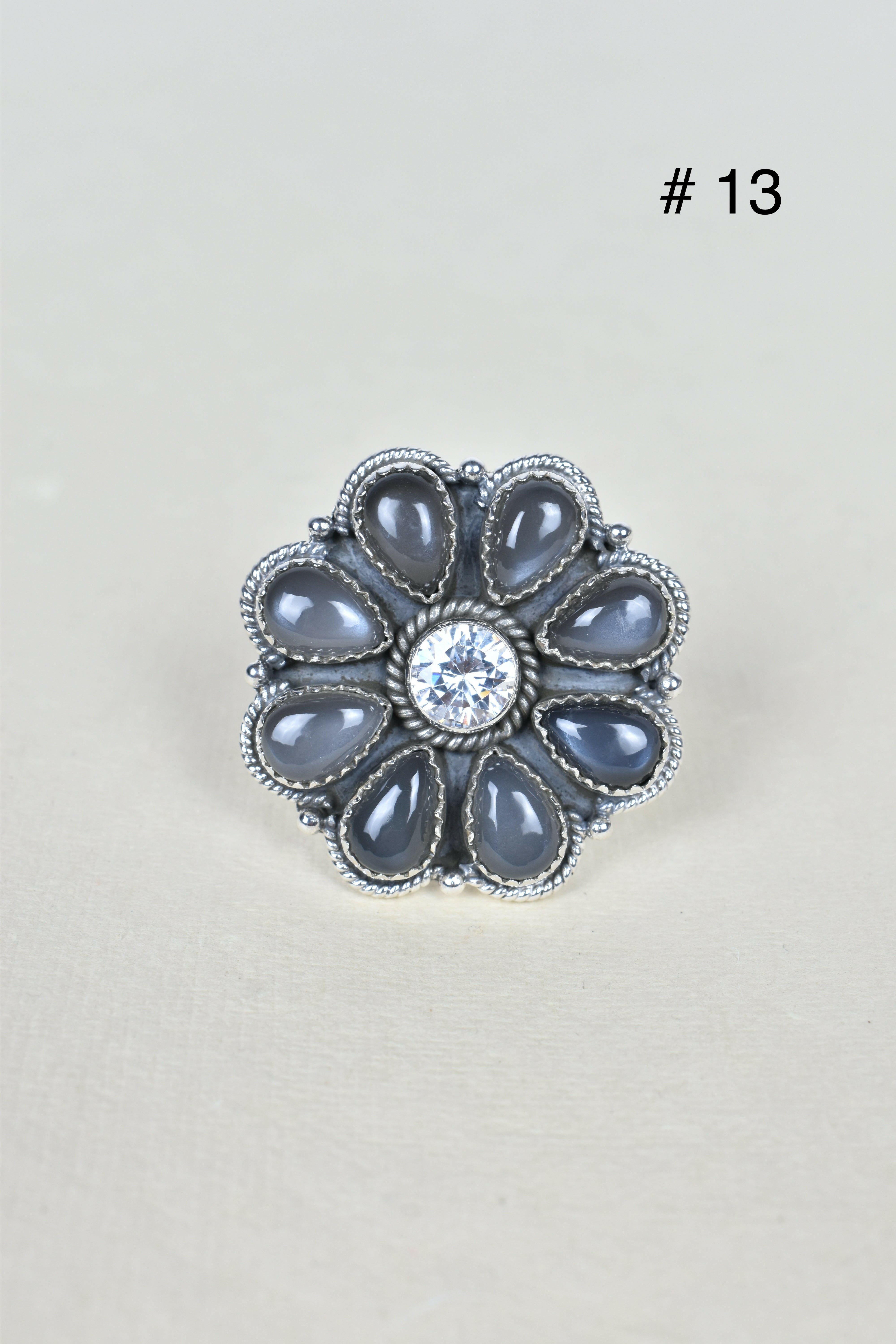 ONE OF A KIND STERLING SILVER CRYSTAL CLUSTER RINGS-Cluster Rings-Krush Kandy, Women's Online Fashion Boutique Located in Phoenix, Arizona (Scottsdale Area)