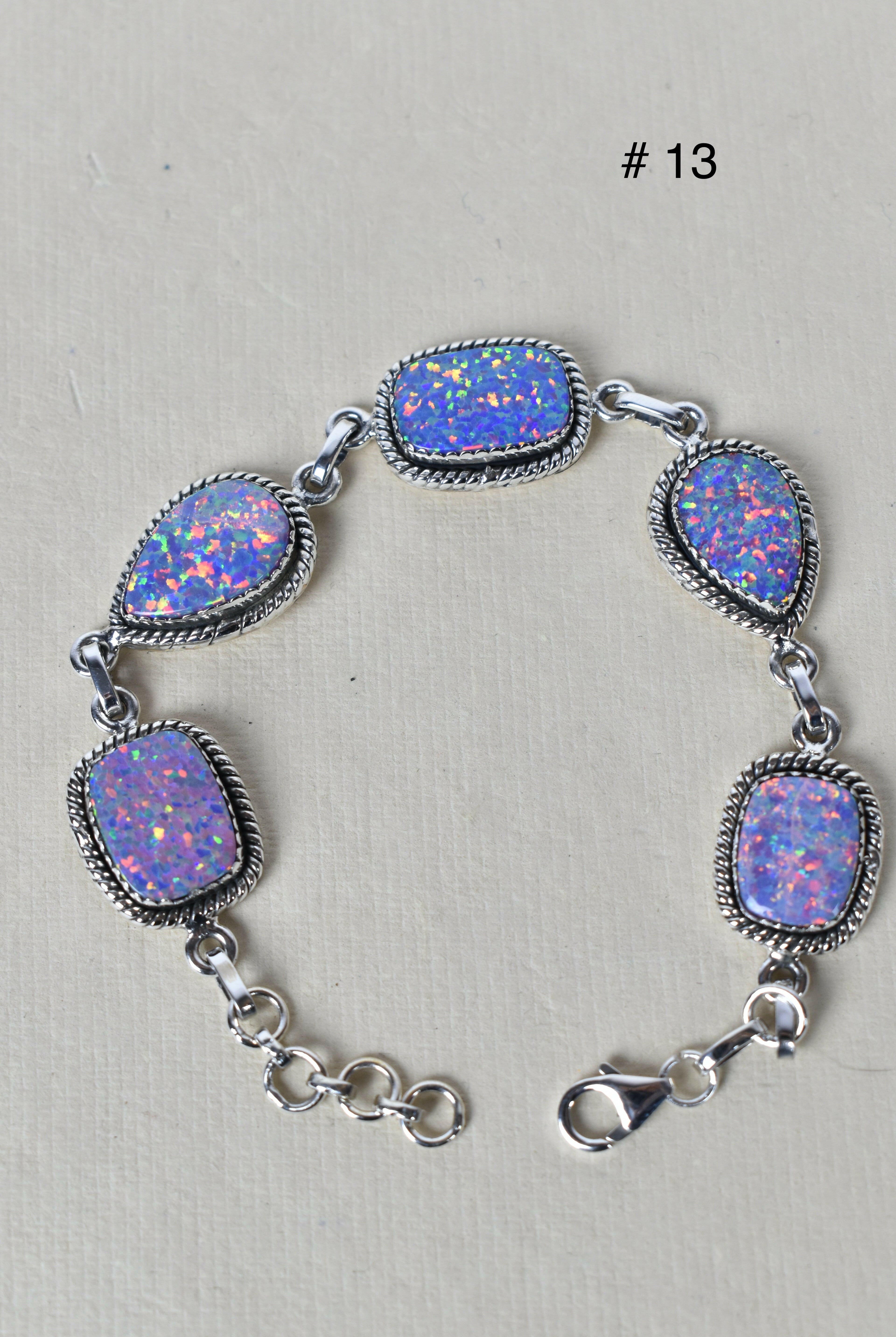 ONE OF A KIND STERLING SILVER 5 STONE BRACELET-Gemstone Bracelets-Krush Kandy, Women's Online Fashion Boutique Located in Phoenix, Arizona (Scottsdale Area)